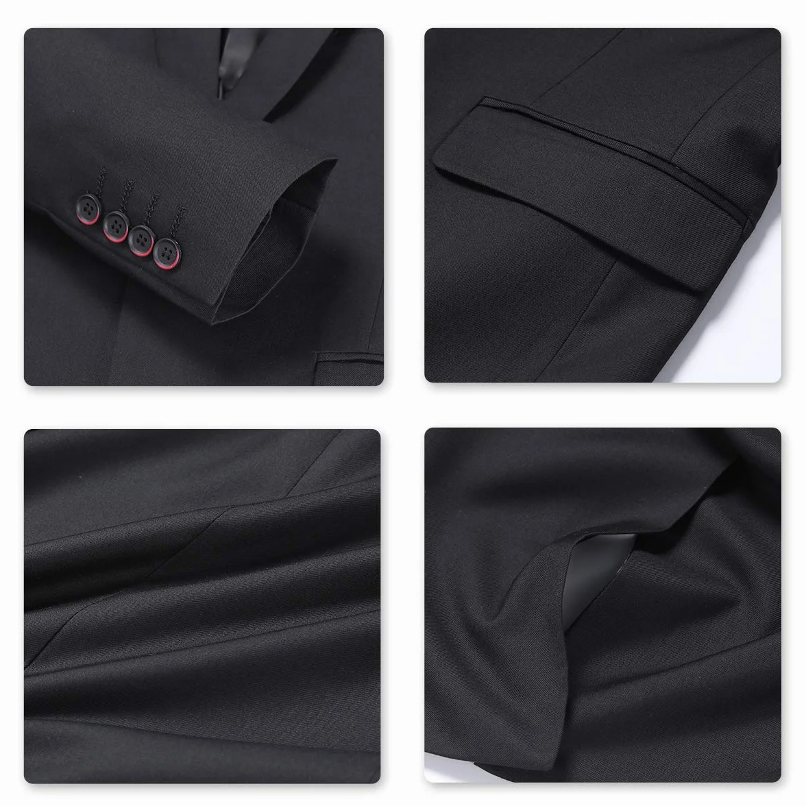 Allthemen Traje de Hombre de 2 Piezas Monocolor con un botón y Abertura en la Parte Trasera (Blazer + Pantalones)
