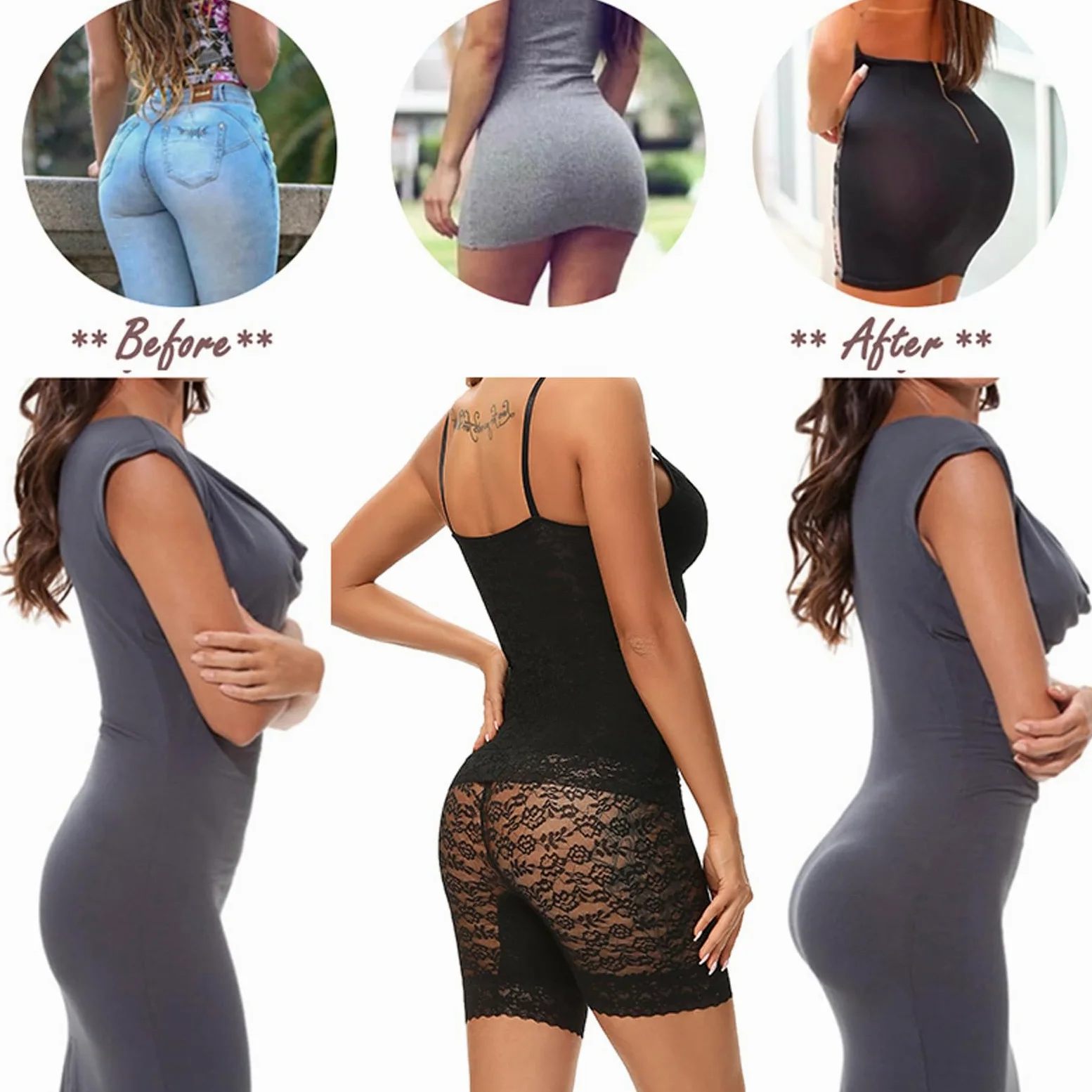 Fajas para Mujer con Control de Barriga de Cintura Alta, Pantalones Cortos de Encaje para Cintura del Vientre, corsés, Bragas Moldeadoras de Cuerpo