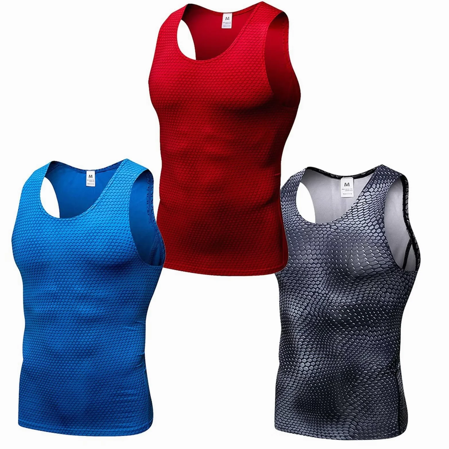 3 Pack Running Muscle Tank Top for Men Quick Dry Workout Sleeveless Tops Breathable Shirts Training Bodybuilding Vest