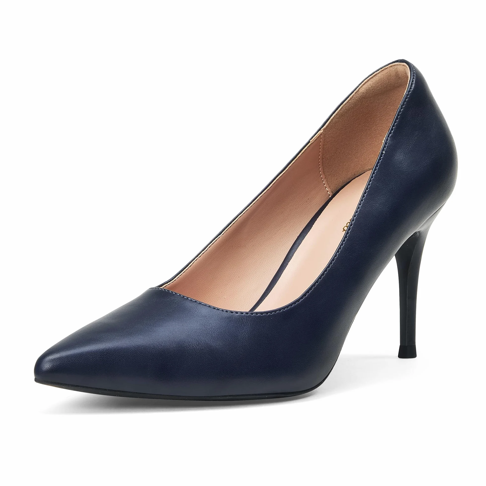 GENSHUO Zapatos de Tacón Alto para Mujer Punta Cerrada Tacones de Aguja de 8 cm Zapatos de Vestir