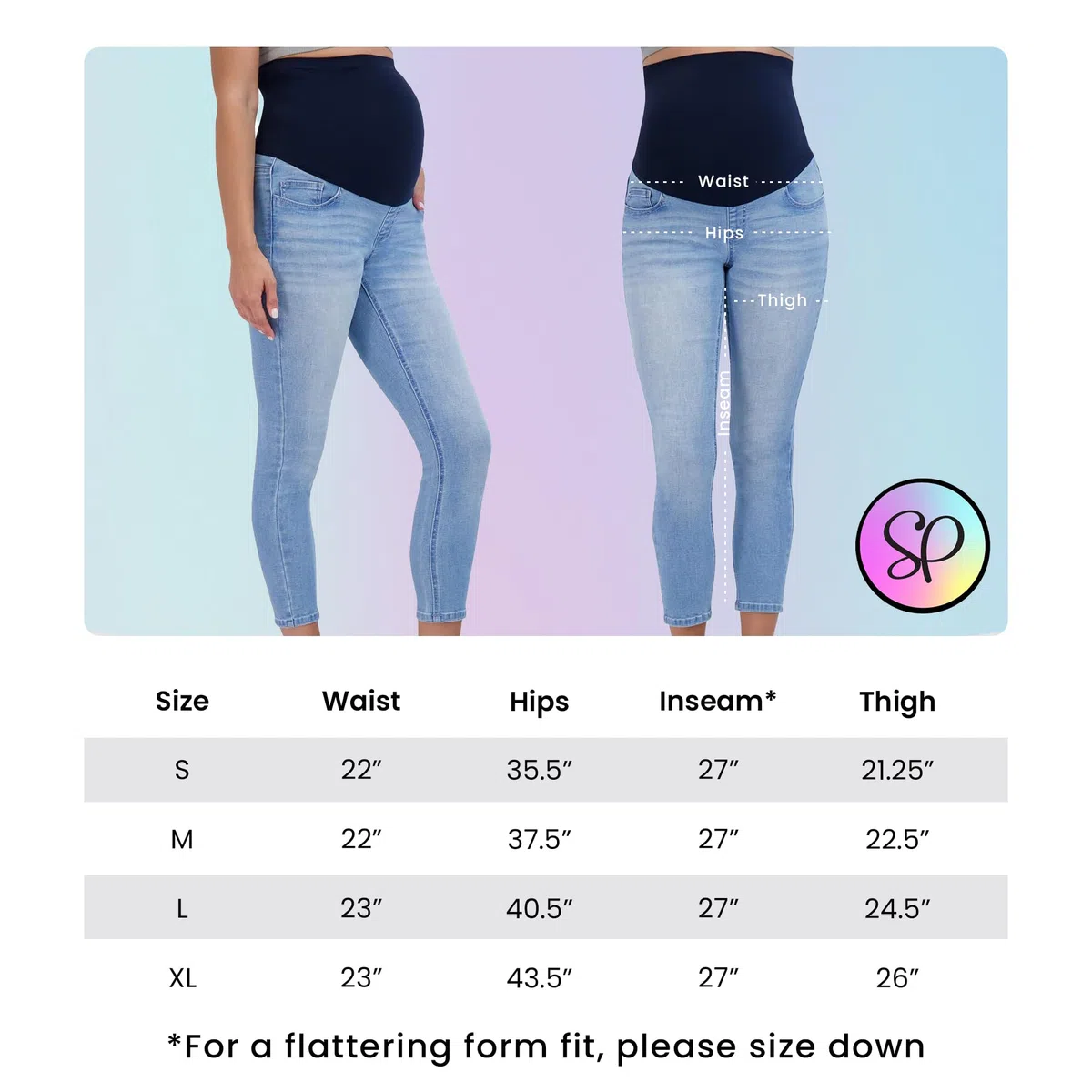 Savi Parker Vaqueros de maternidad para mujer sobre el vientre, ropa de embarazo para todas las estaciones, pantalones de maternidad