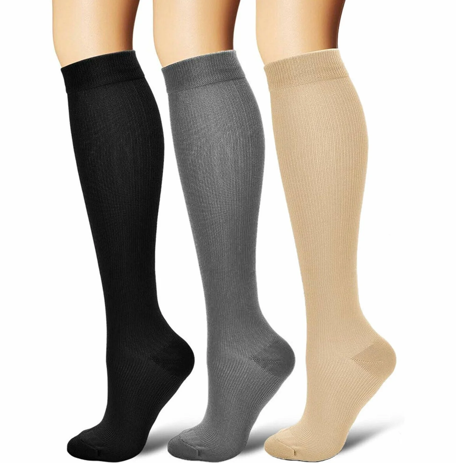 Medias de Compresión para Hombres y Mujeres Varices Running Recuperación Muscular 3 Par