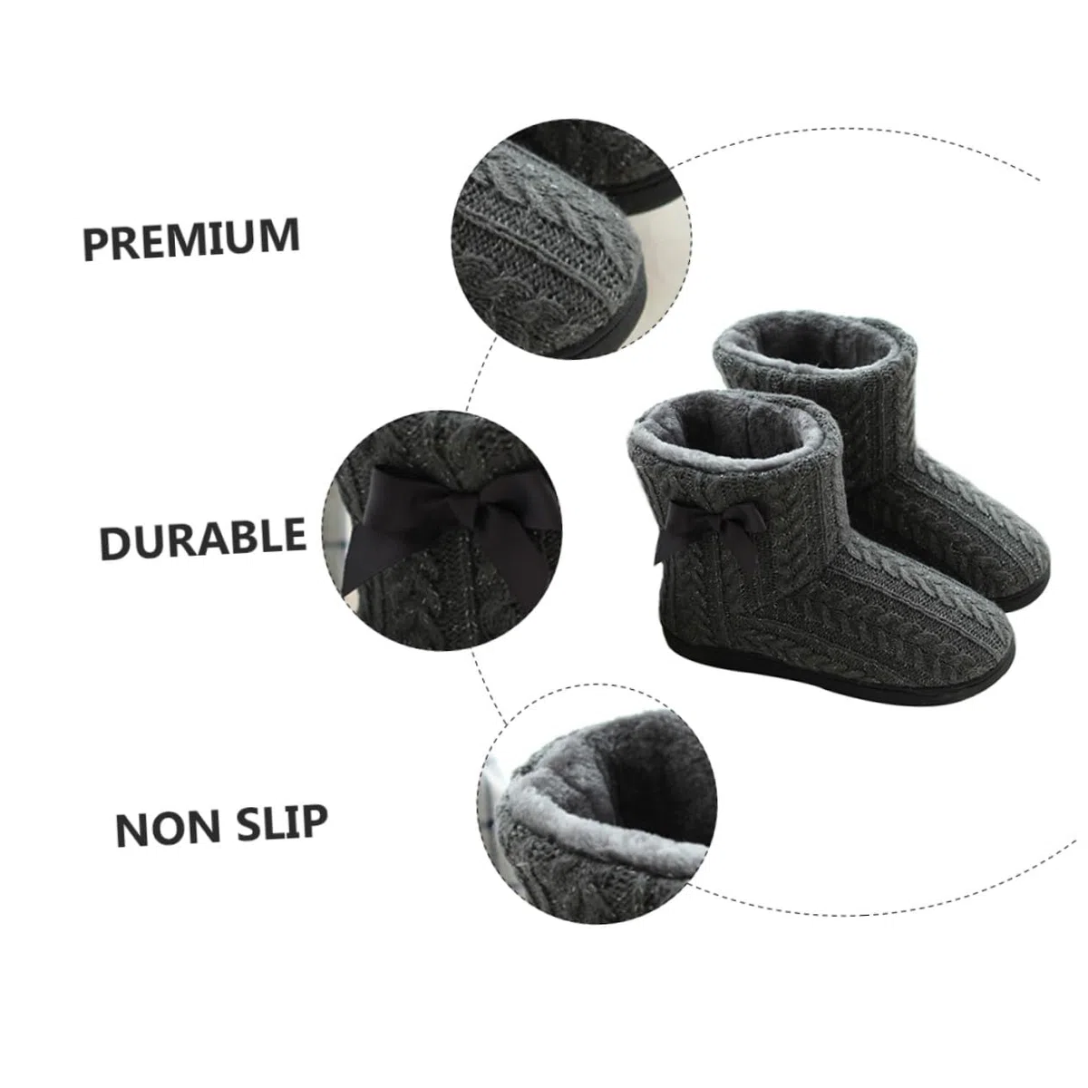 GALPADA Botas de Punto para Mujer Talla 39-40, Suela de Goma Antideslizante
