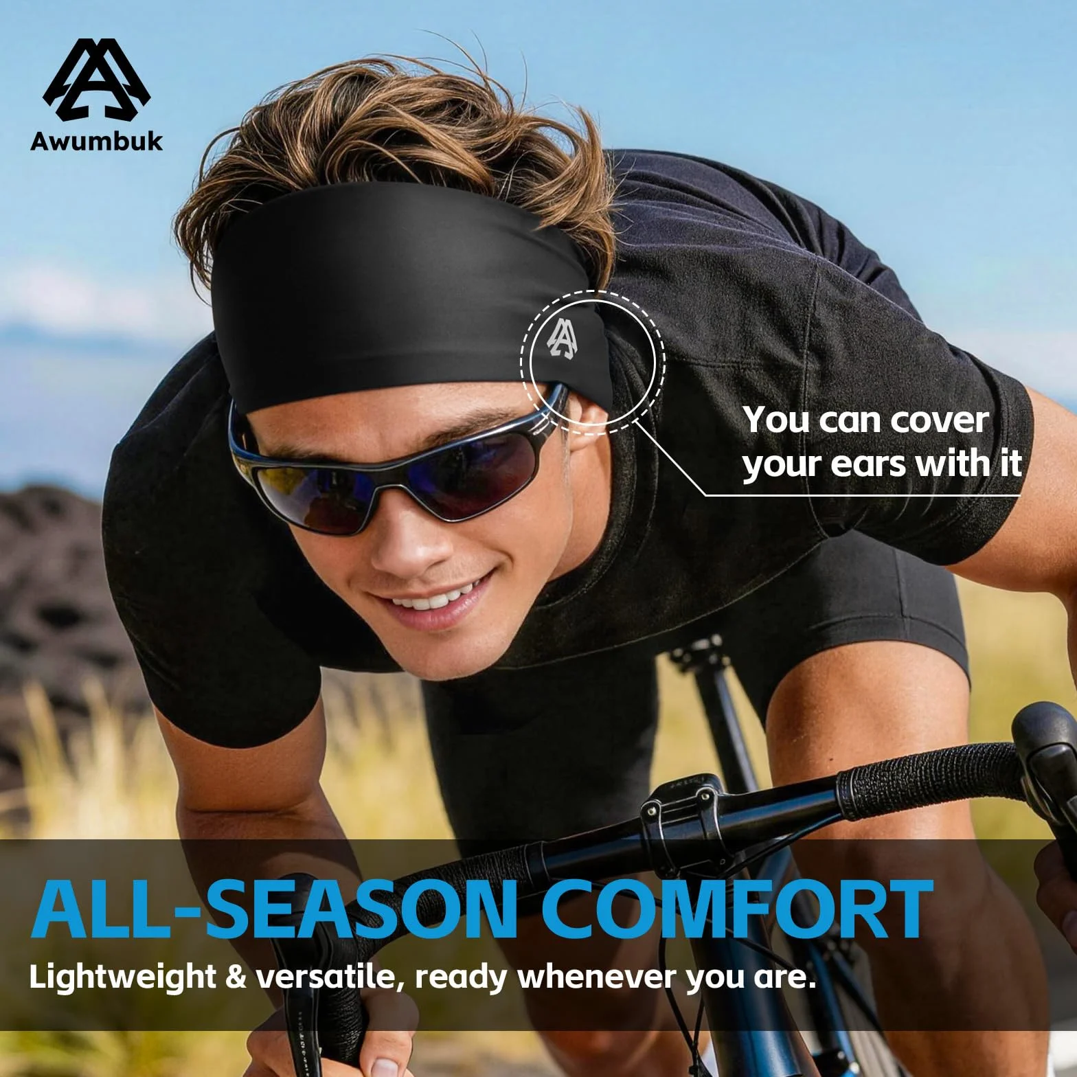Diadema Deportiva para Hombre y Mujer, Elástica y Transpirable, Resistente al Sudor, 2 Unidades