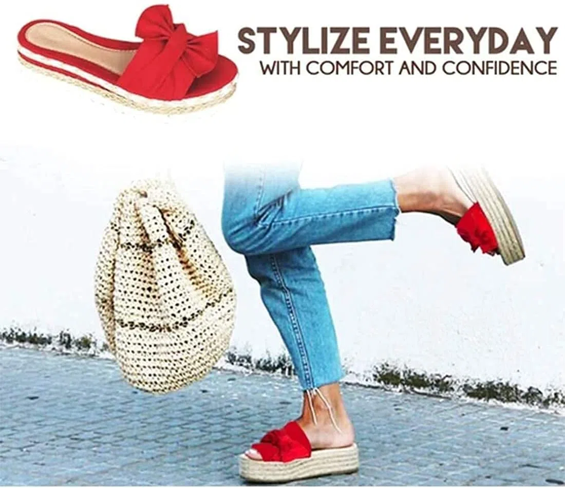 YHQZNLXQ Sandalias cómodas con Plataforma para Mujer, Sandalias con Lazo de Verano, Puntera Abierta, cómodas, Transpirables, Antideslizantes, Alpargatas de Playa, 07,40