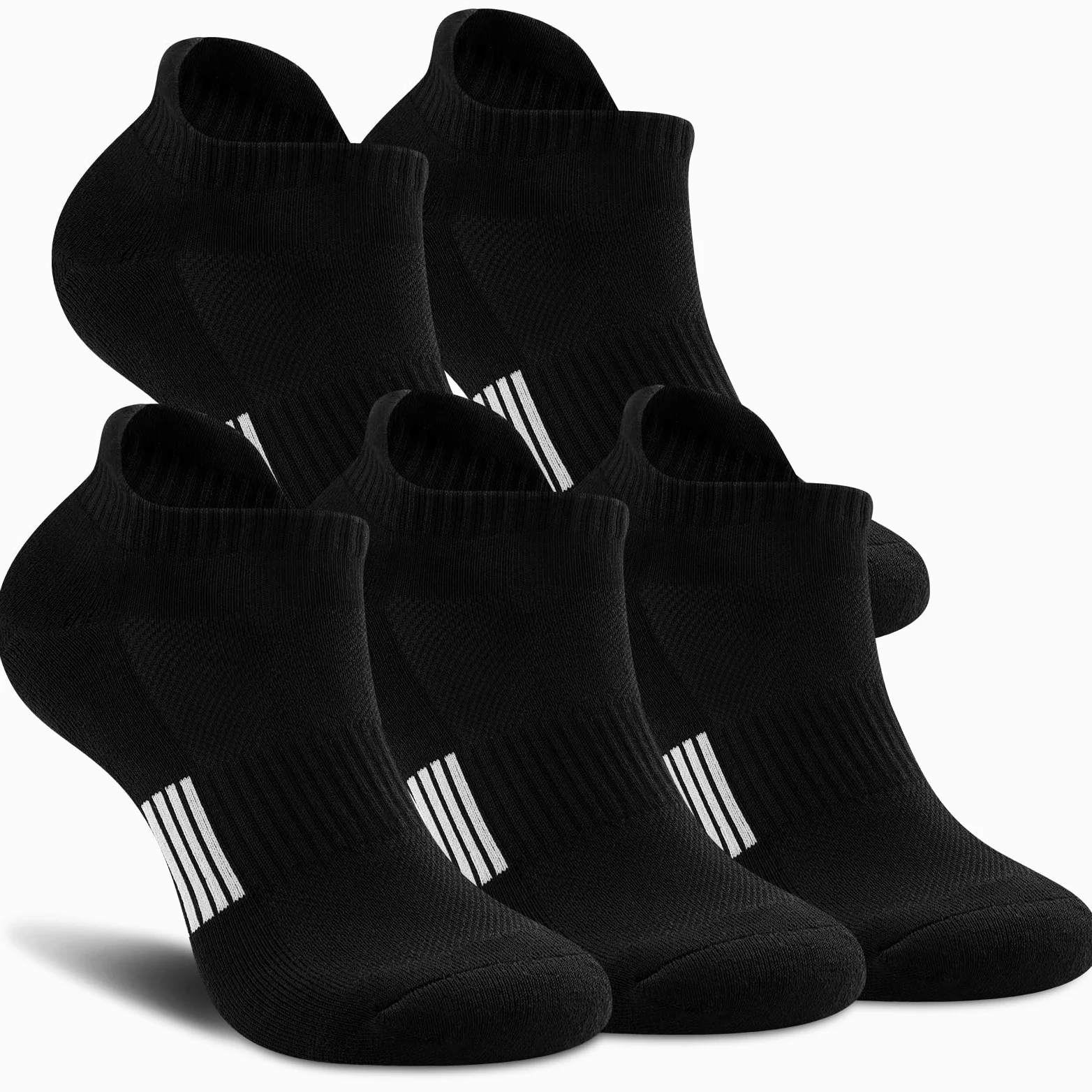 OGW Calcetines tobilleros para mujer para atletismo, calcetines acolchados con soporte de arco en multicolor, 5 pares de calcetines para correr y senderismo