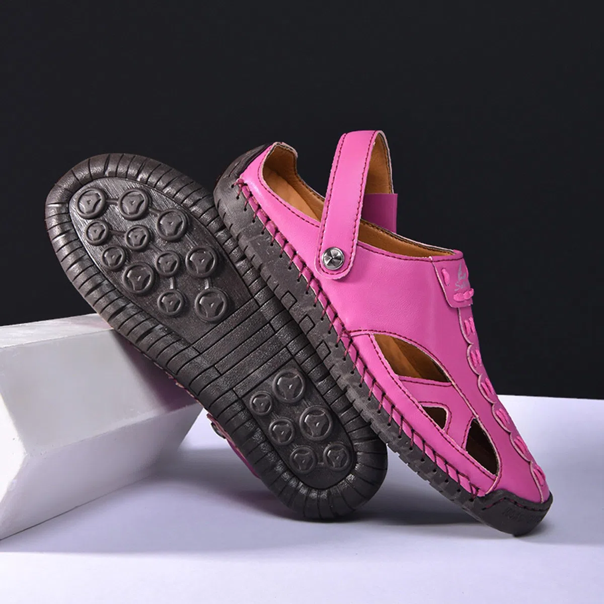 Sandalias Hombre Cuero,Sandalias Deportivas Informales, CóModas Y Transpirables Para Hombre, Para Exteriores, Con Correas Ajustables, Para Caminar, Hacer Senderismo Y Playa.