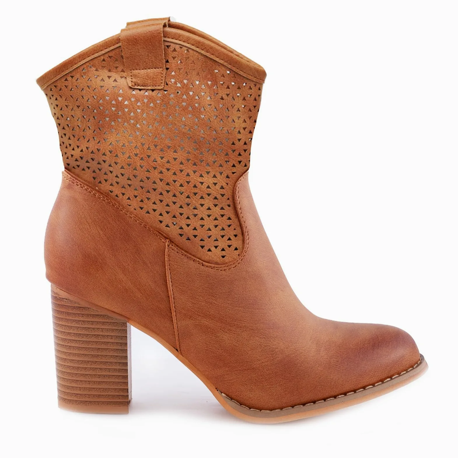 Toocool Botas Cowboy de Verano para Mujer, Zapatos de Verano para Mujer, Botas de Verano Perforadas para Mujer, Tejanas de Tacón Cómodas, Botines Tacón para Mujer G633