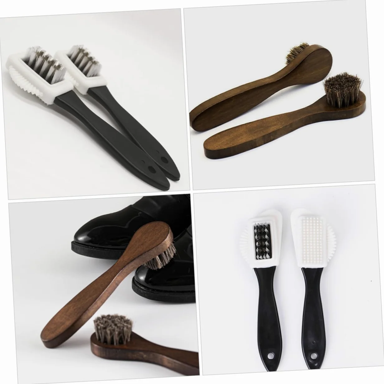 minkissy 5 Series Zapato para Pulir Ante Fregar Limpiador Cepillo para Lustrar Zapatos Limpieza Cepillo para Zapatos Bota Cepillo De Cerdas para Zapatos De Cuero Melena 2 Piezas X 5