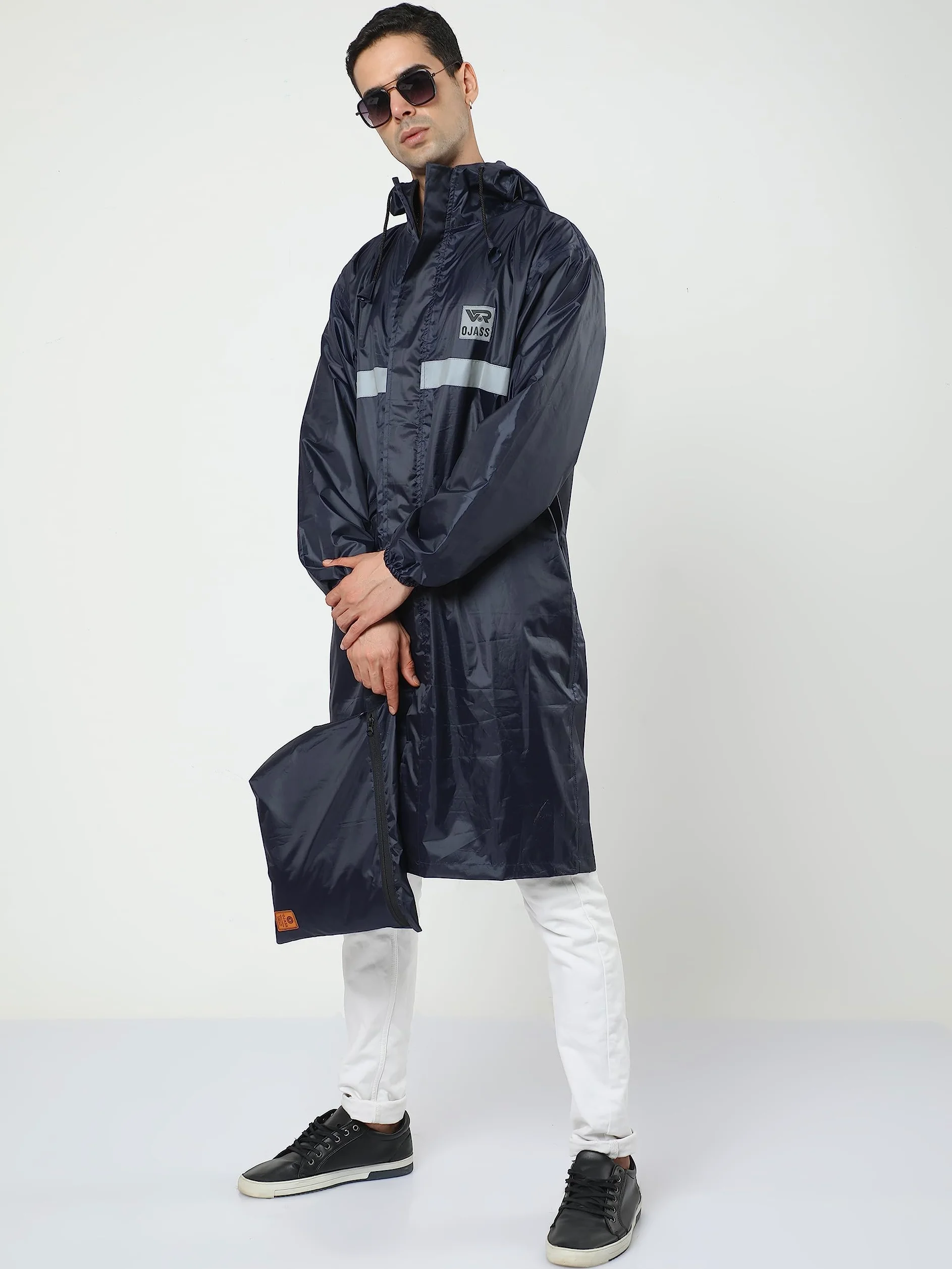 VROJASS Chubasquero para hombre, 100% poliéster impermeable, parte superior para temporada lluviosa, paquete de 1