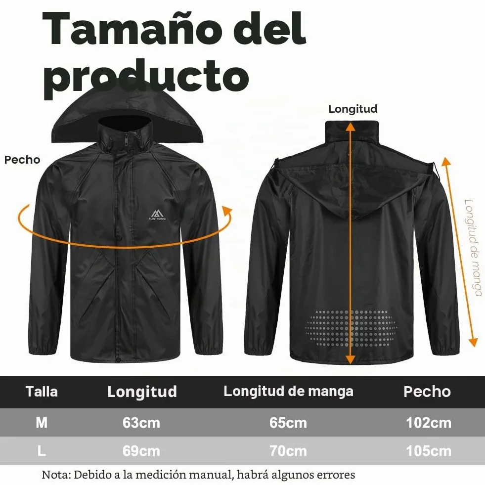 flintronic Chaqueta Para Niños Impermeable con Capucha Cortavientos Chaqueta Outdoor Running