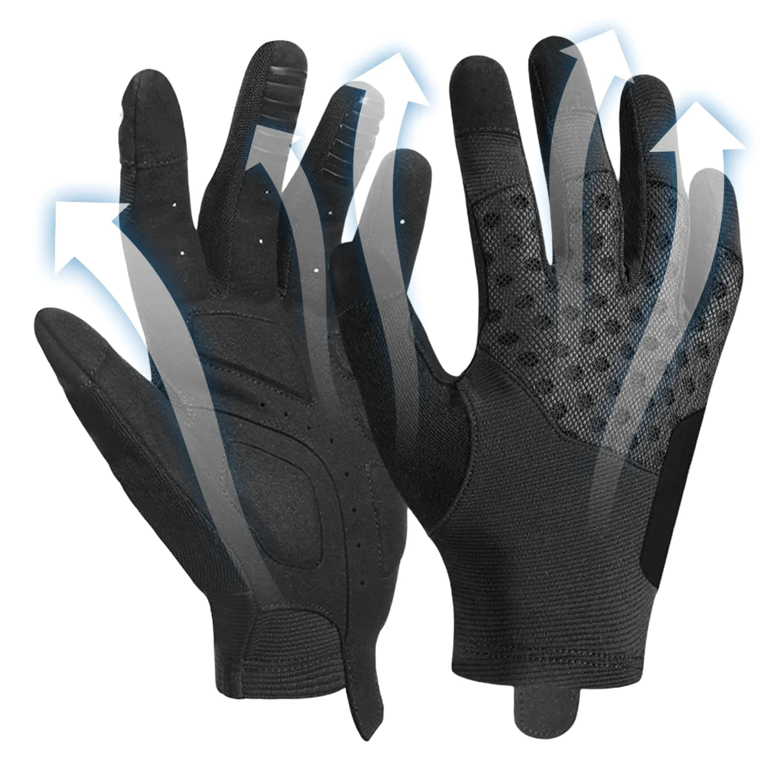Genérico Guantes de Bicicleta Mitones Acolchados Táctiles | Guantes Reflectantes Con Dedos Completos Transpirables Para Ciclismo Para Clima Frío, Ciclismo, Running, Conducción,
