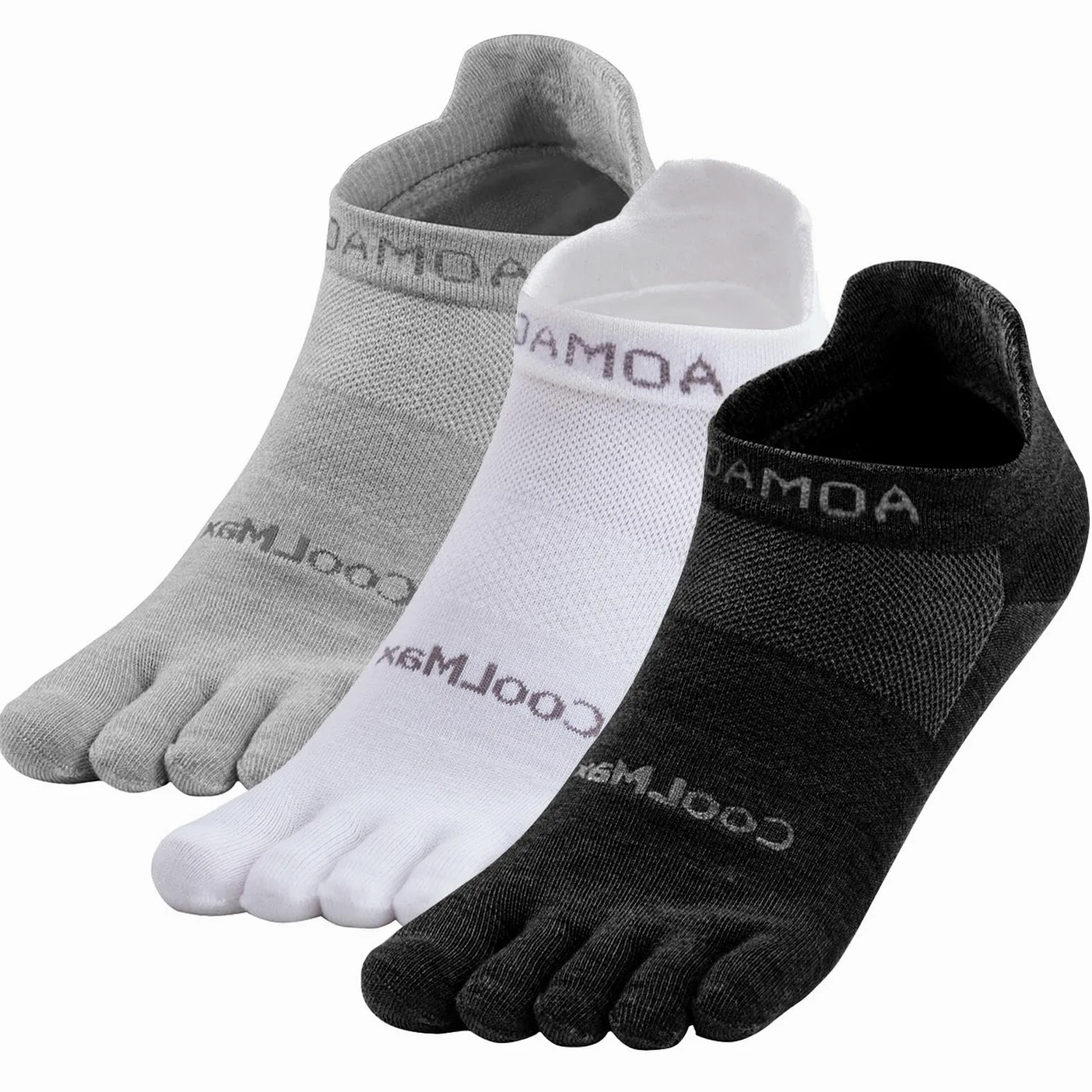 Calcetines Técnicos Coolmax de Dedos Individuales - 3 Pares Unisex para Running - Tobilleros Transpirables