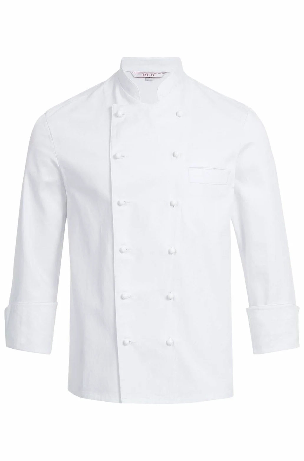 GREIFF Gastro Moda Cuisine Basic 5566 - Chaqueta de cocinero para hombre, corte regular, color negro, Blanco, XL