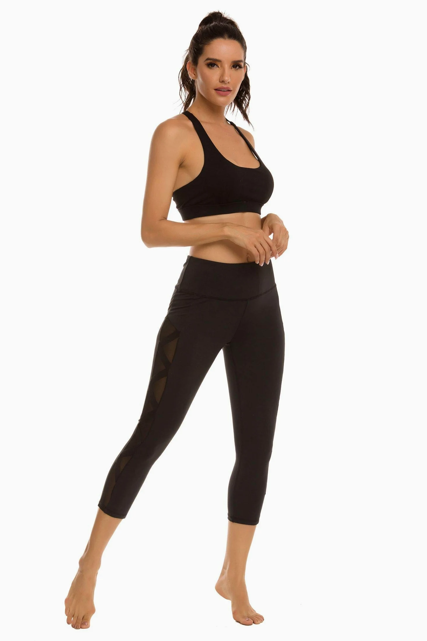 romansong Mallas para mujer, pantalones de yoga con bolsillo, capri, no se transparentan, cintura alta, control de abdomen, elásticas en 4 direcciones