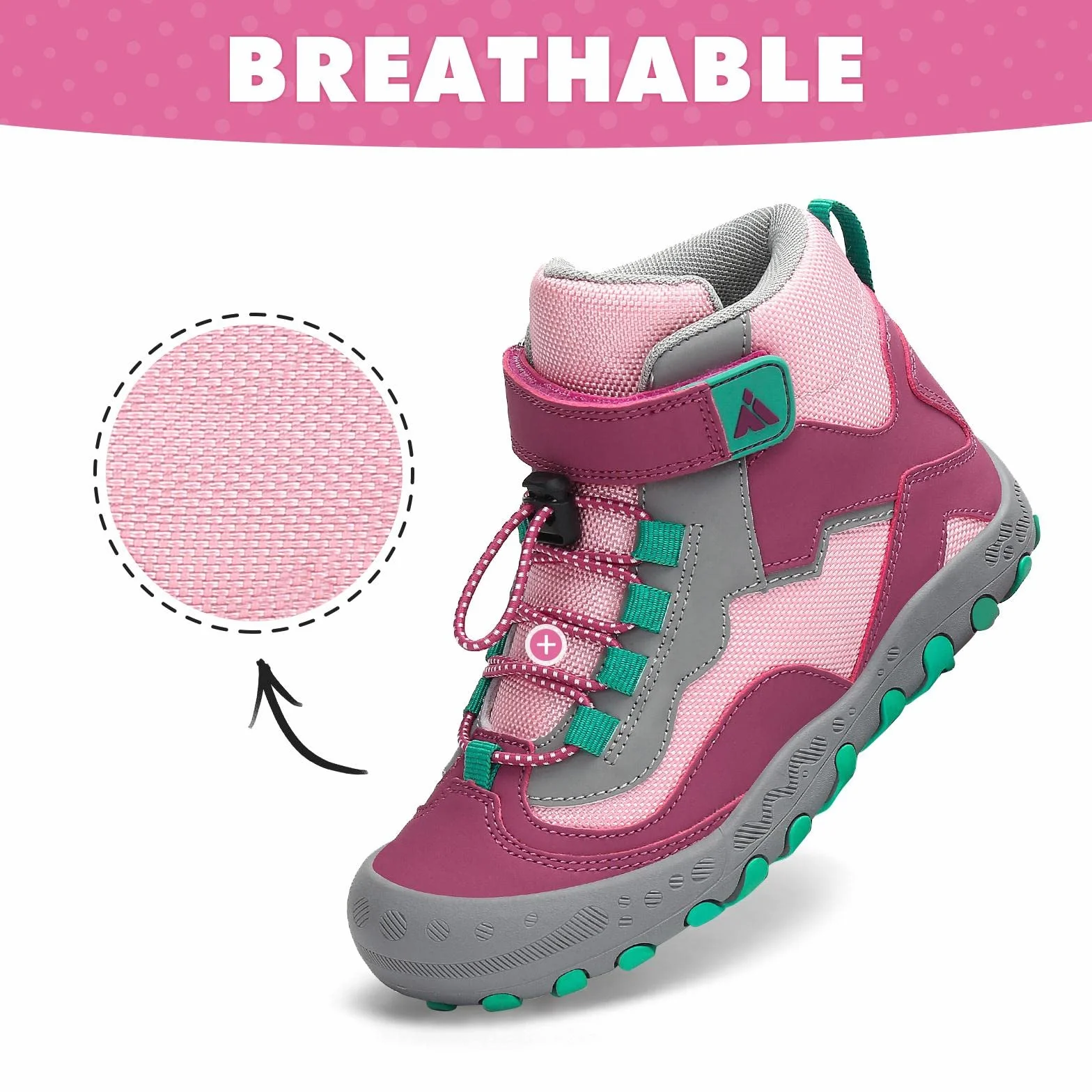 Mishansha Botas de Senderismo Niño Niña Zapatos de Trekking Antideslizante Ligero Zapatillas de Montaña Cómodos Exterior, Rosa Rubor 38 EU