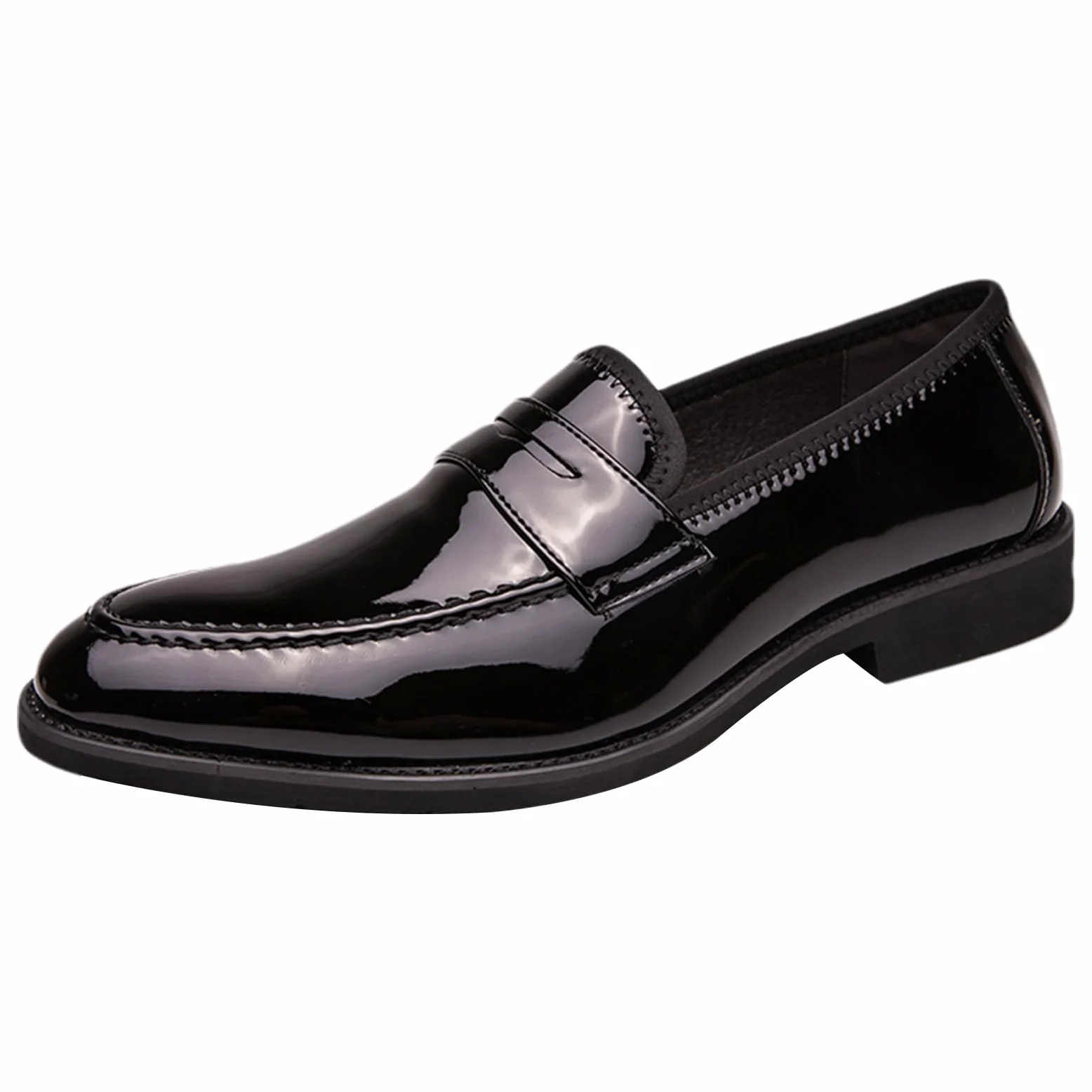 ANUFER Hombre Brillante Charol de Imitación Penny Mocasines Slip-On Formal Zapatos de Vestir