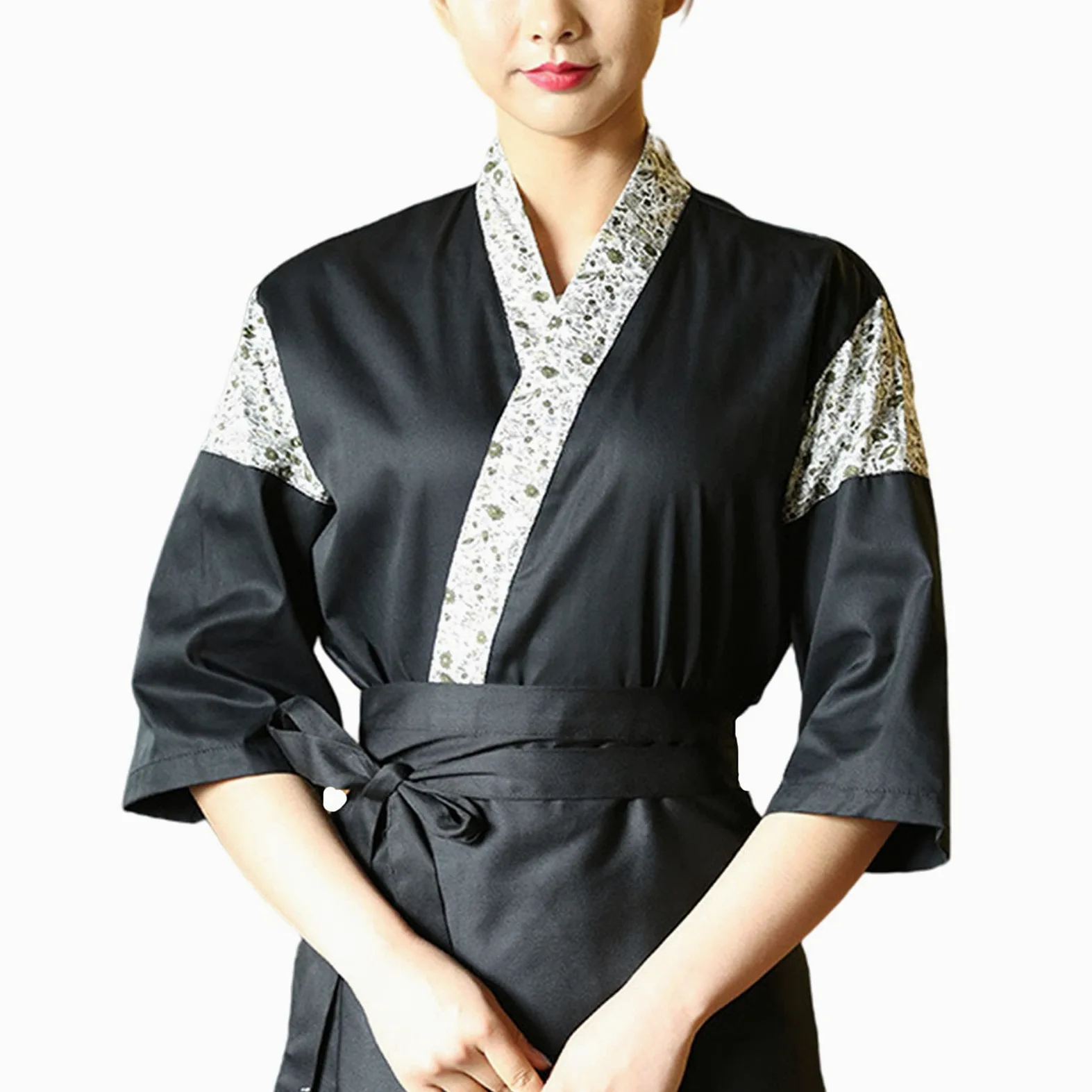 Uniforme de Sushi Ropa de Trabajo Japonesa Estampado Chef Kimono Restaurante Ropa de Trabajo de Cocina