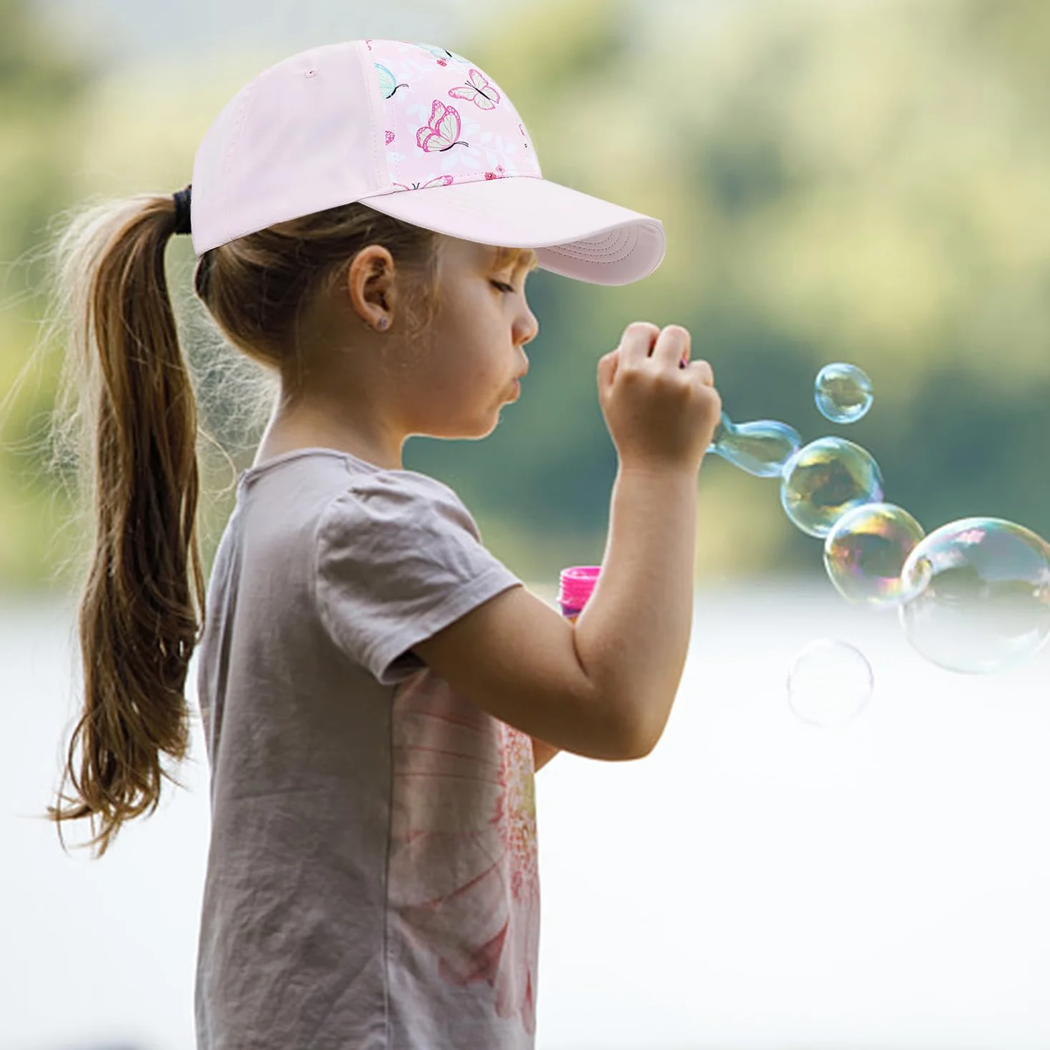 Gorra de Béisbol para Niños con Anteojos, Sombrero Ajustable con Agujero de Cola de Caballo para Deportes al Aire Libre