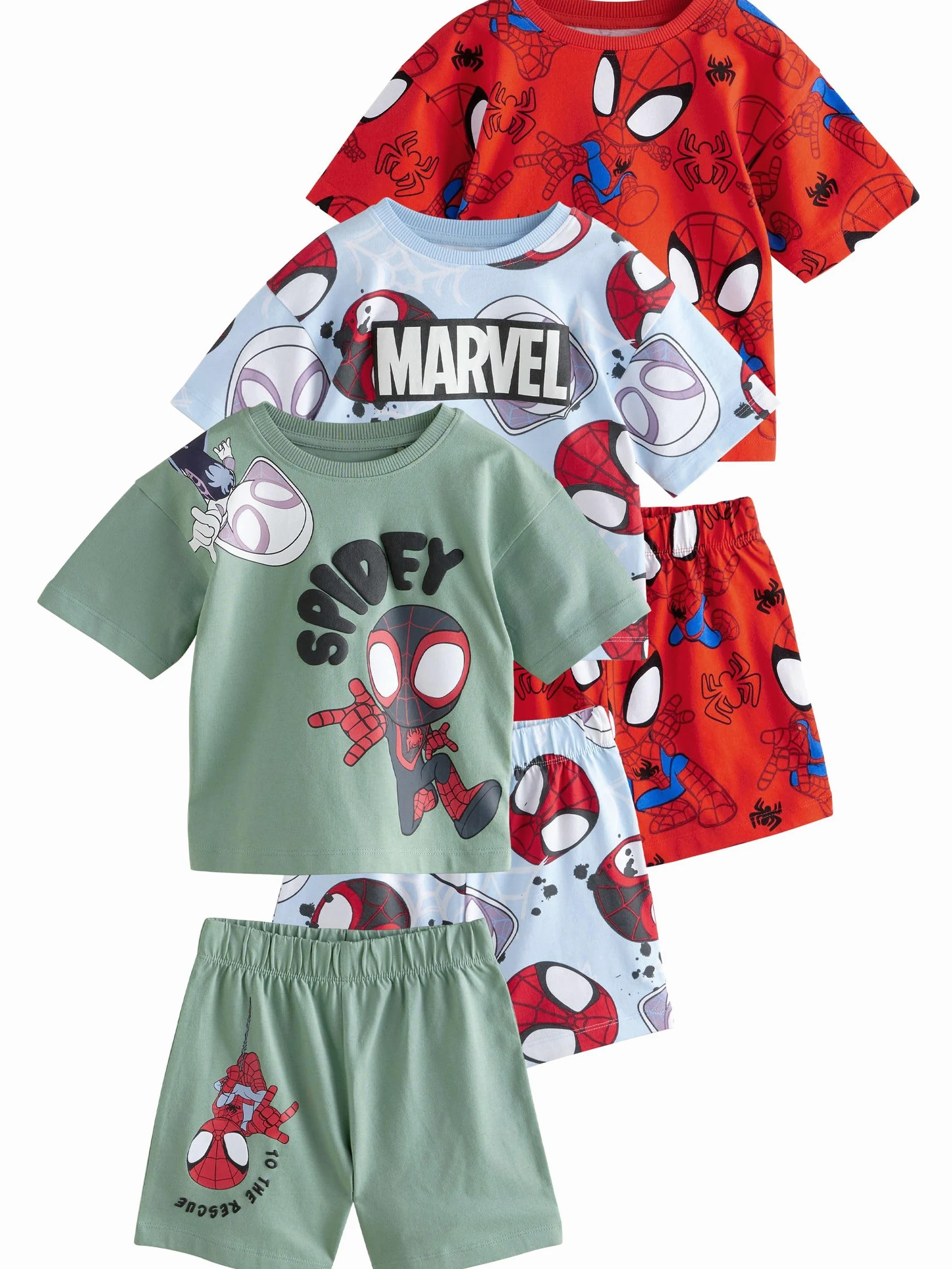 NEXT Niños Pack de 3 Pijamas de Manga Corta con Licencia