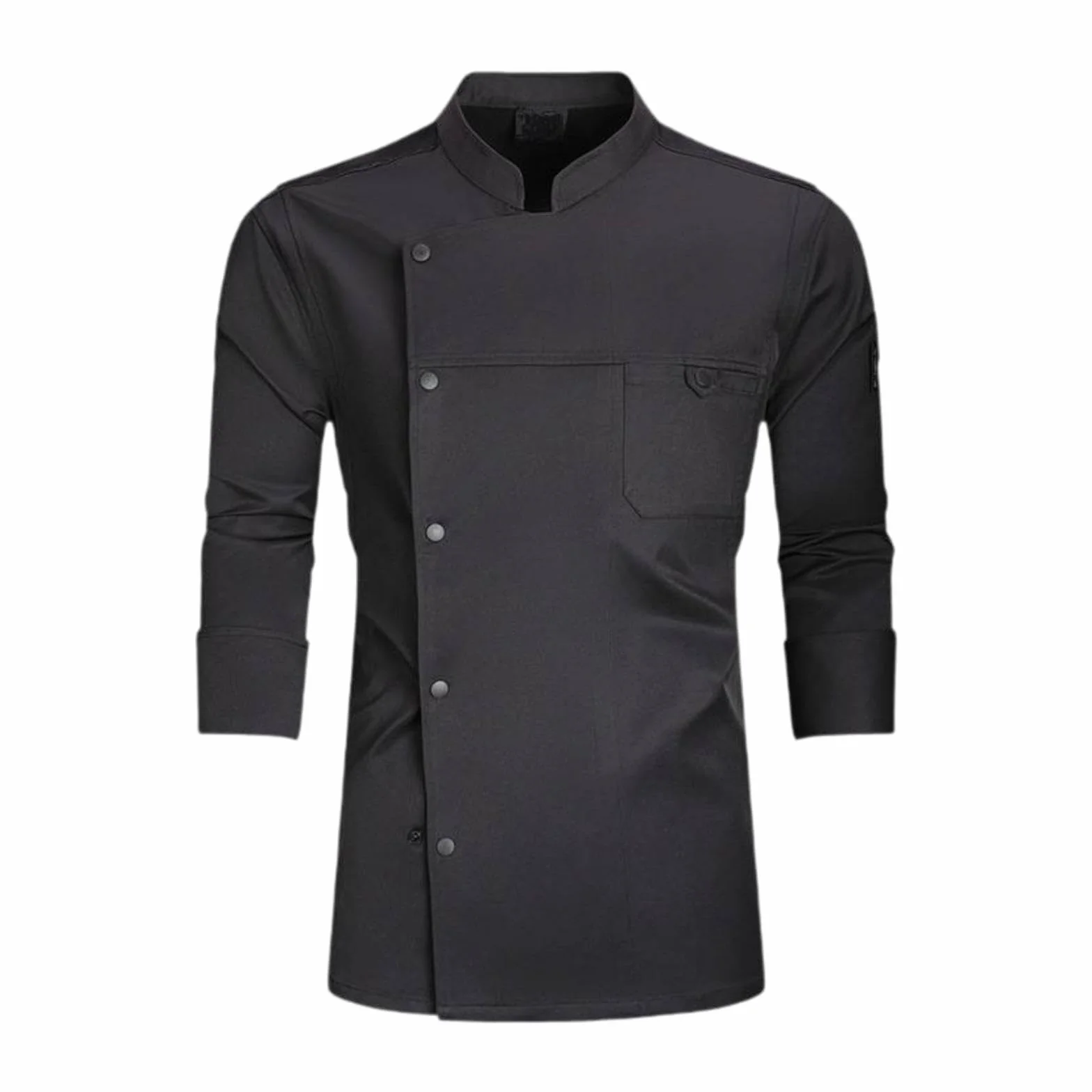 Chaqueta de Chef para Hombres Y Mujeres, Uniforme de Cocina, Traje Profesional, Cómoda, Poliéster Transpirable, Cierre de Botones Fácil, Pecho Y Manga