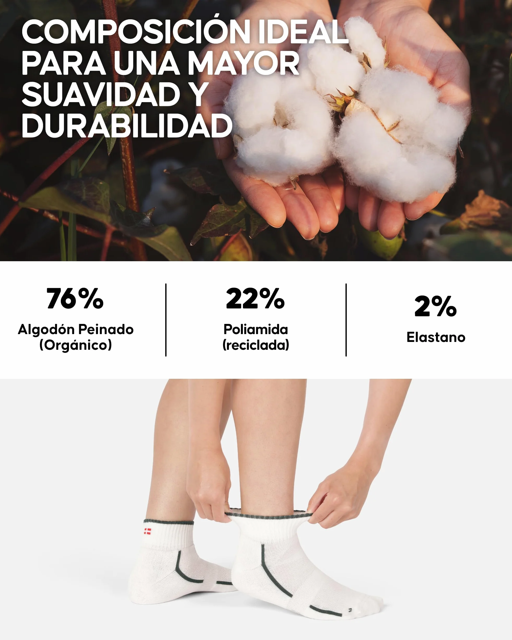DANISH ENDURANCE Calcetines Deporte Hombre y Mujer Tobilleros - Algodon, Alcochados, 3 y 6 Pack - Deportes, Calcetines Hombre y Mujer, Unisex