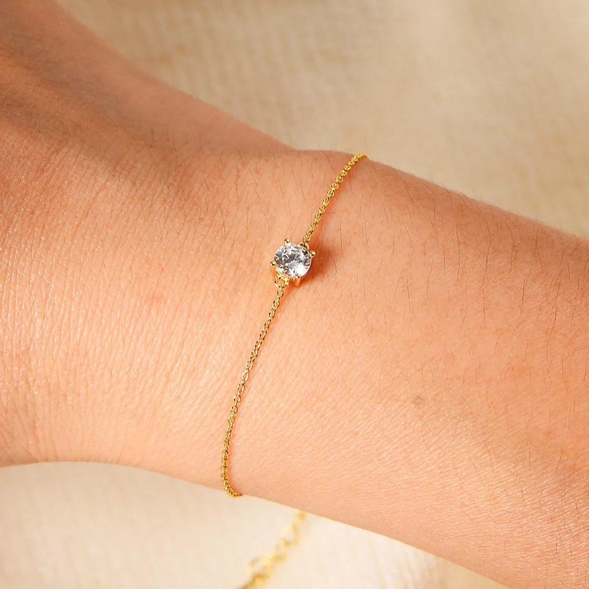Pulsera de oro amarillo para mujer, pulsera vintage fina de diamantes creados para boda, oro amarillo de 9 quilates, 14 quilates y 18 quilates