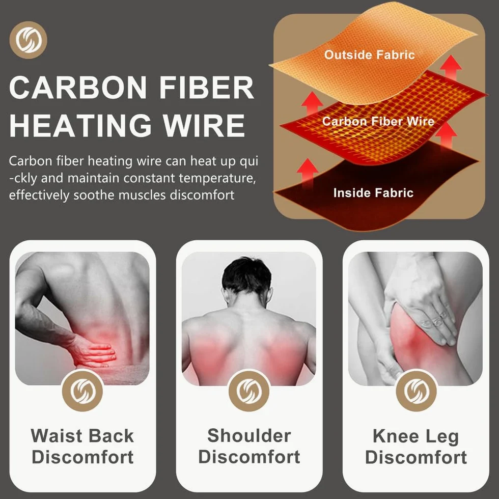 Ropa Interior Térmica Calefactable para Hombres, Conjunto De Pantalones Largos Eléctricos con 52 Zonas De Calefacción, Camiseta Y Pantalones como Capa Base Calefactable