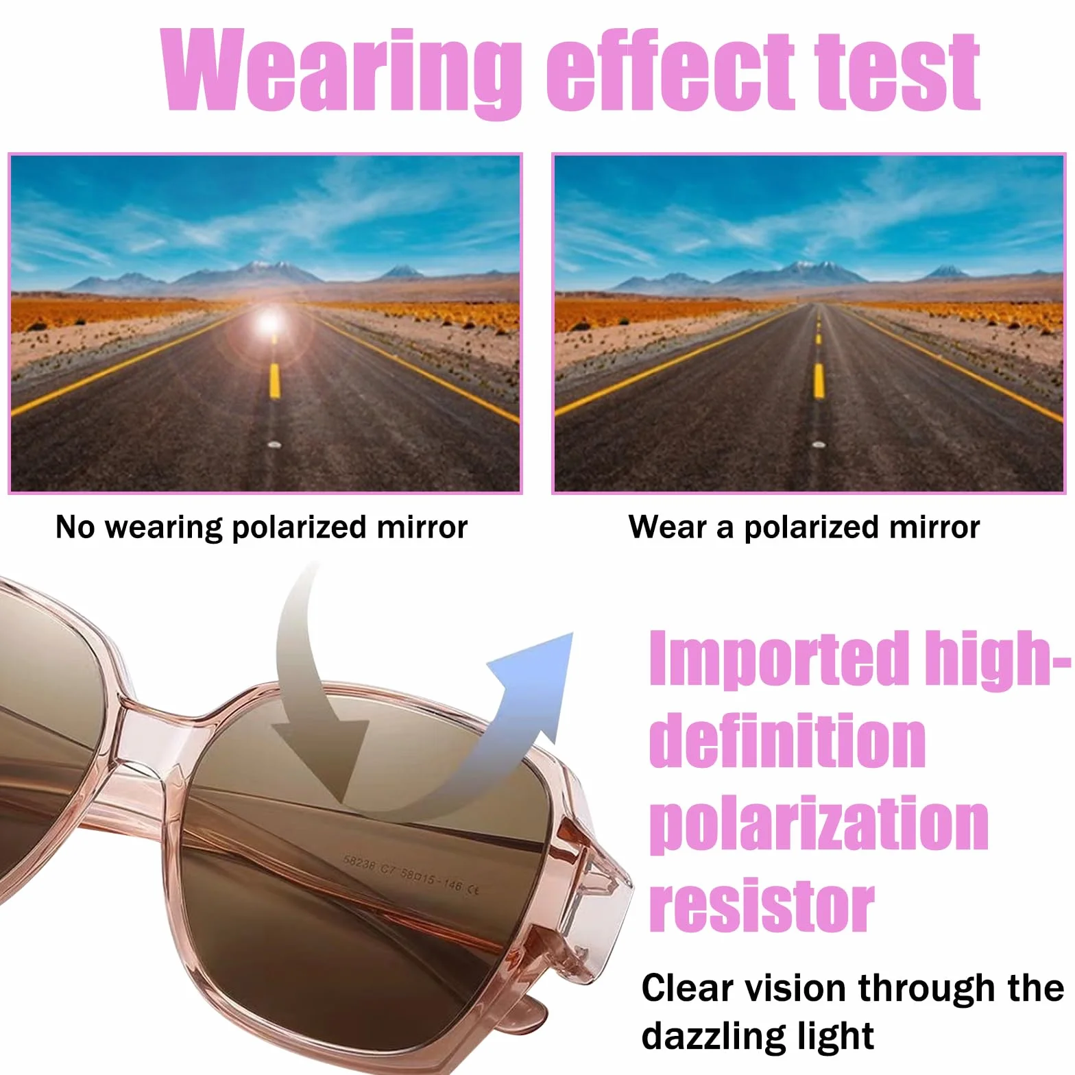 Gafas de Sol Polarizadas para Mujer Hombre Protección UV 2Pcs