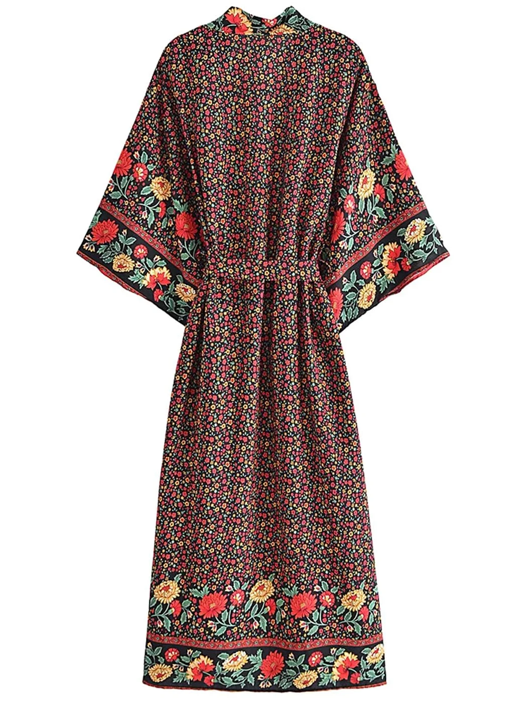 Disimlarl Kimono bohemio floral para mujer, traje de baño, mangas de murciélago, bata de bikini, ropa de playa
