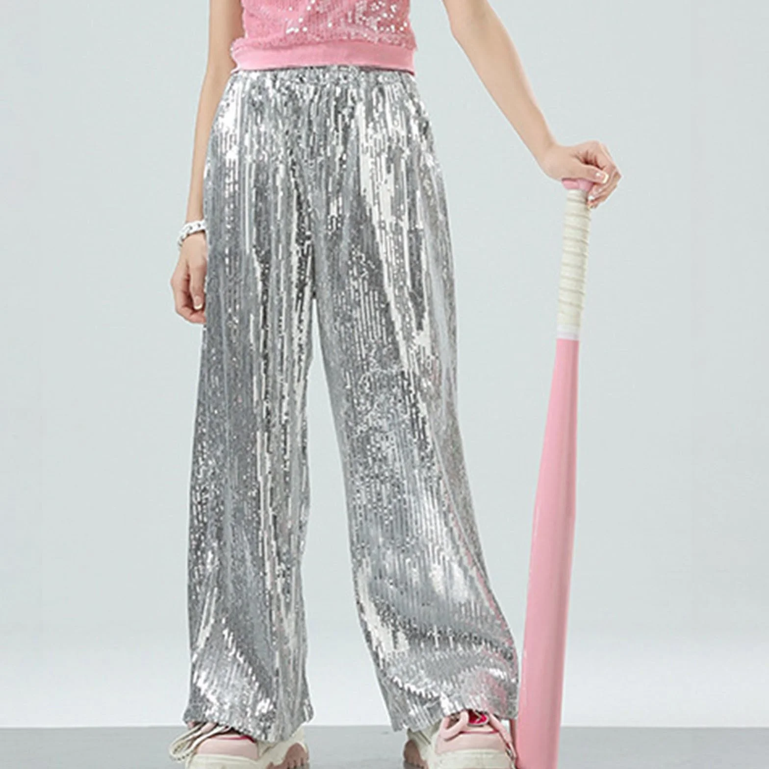 Pantalones de baile con lentejuelas para niños y niñas