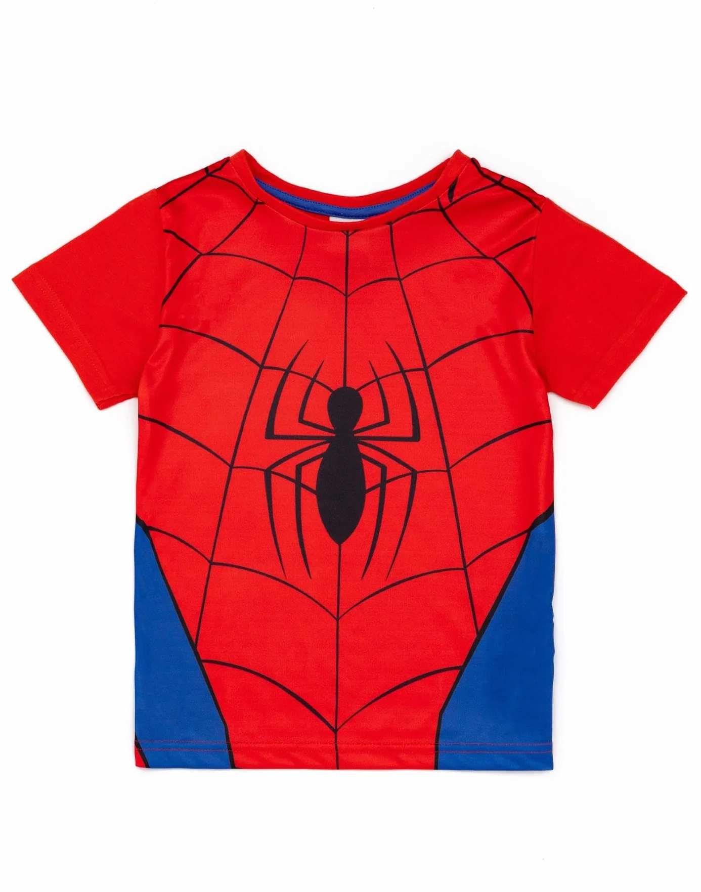 Marvel Spiderman Pijama Niño Azul Rojo Camiseta Shorts PJs Oficial