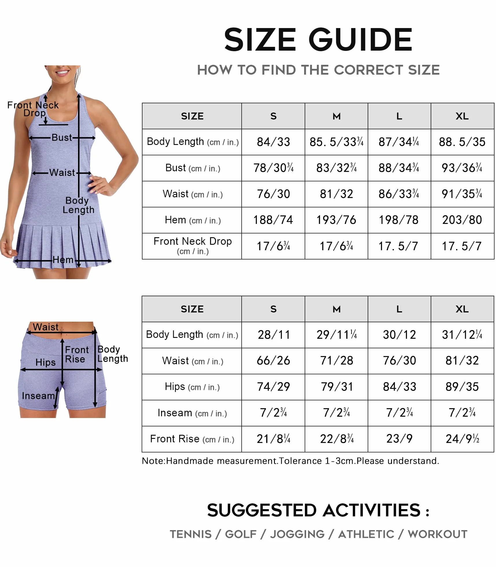 icyzone Vestido de Tenis para Mujer con Pantalones Cortos Racerback Deporte Golf