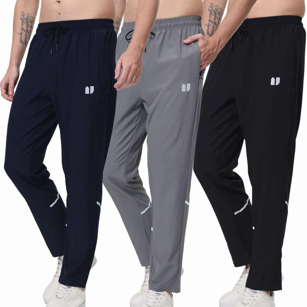 Pack 3 Pantalones Chándal Hombre Bolsillos Cremallera Elásticos