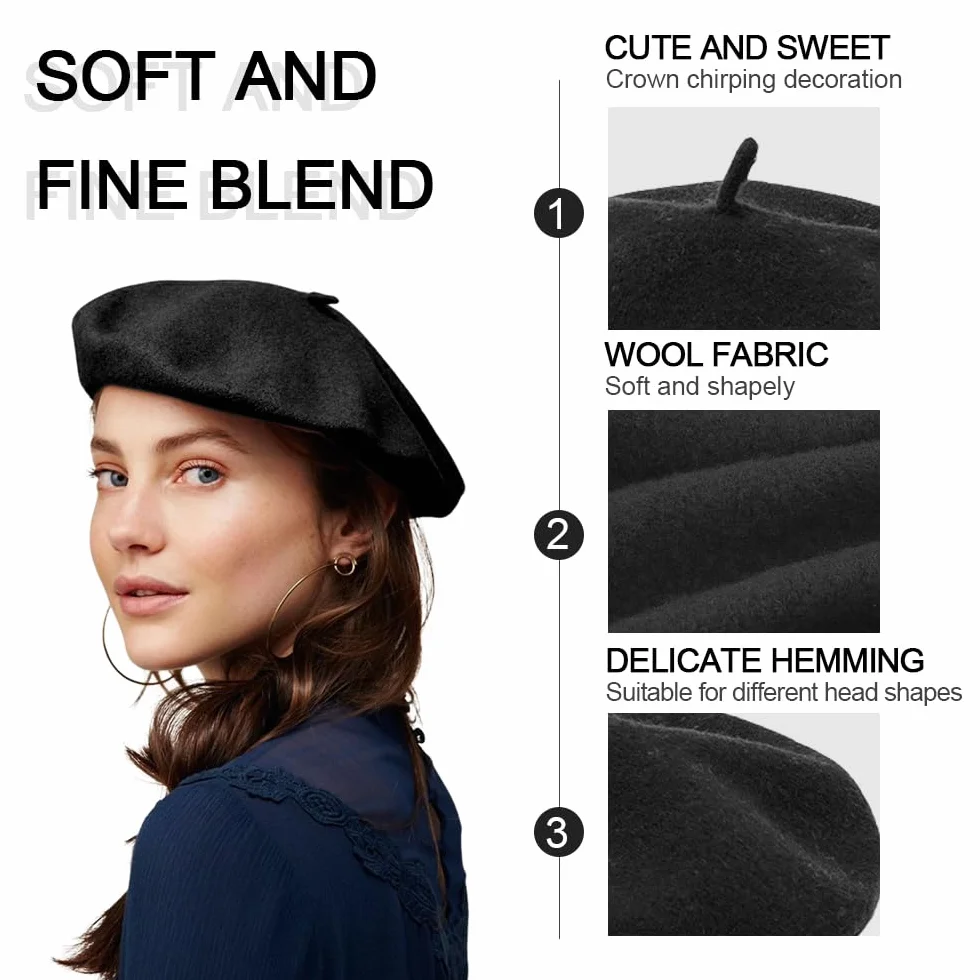 Boina Francesa Mujer Hombre,Boina Parisina de Verano,French Beret Hat,Boinas de Pintor Disfraz,Chapela Vasca Elegante,Sombrero Pintor Vintage,Boinas Artista de Invierno,Sombrero Mimo Disfraz