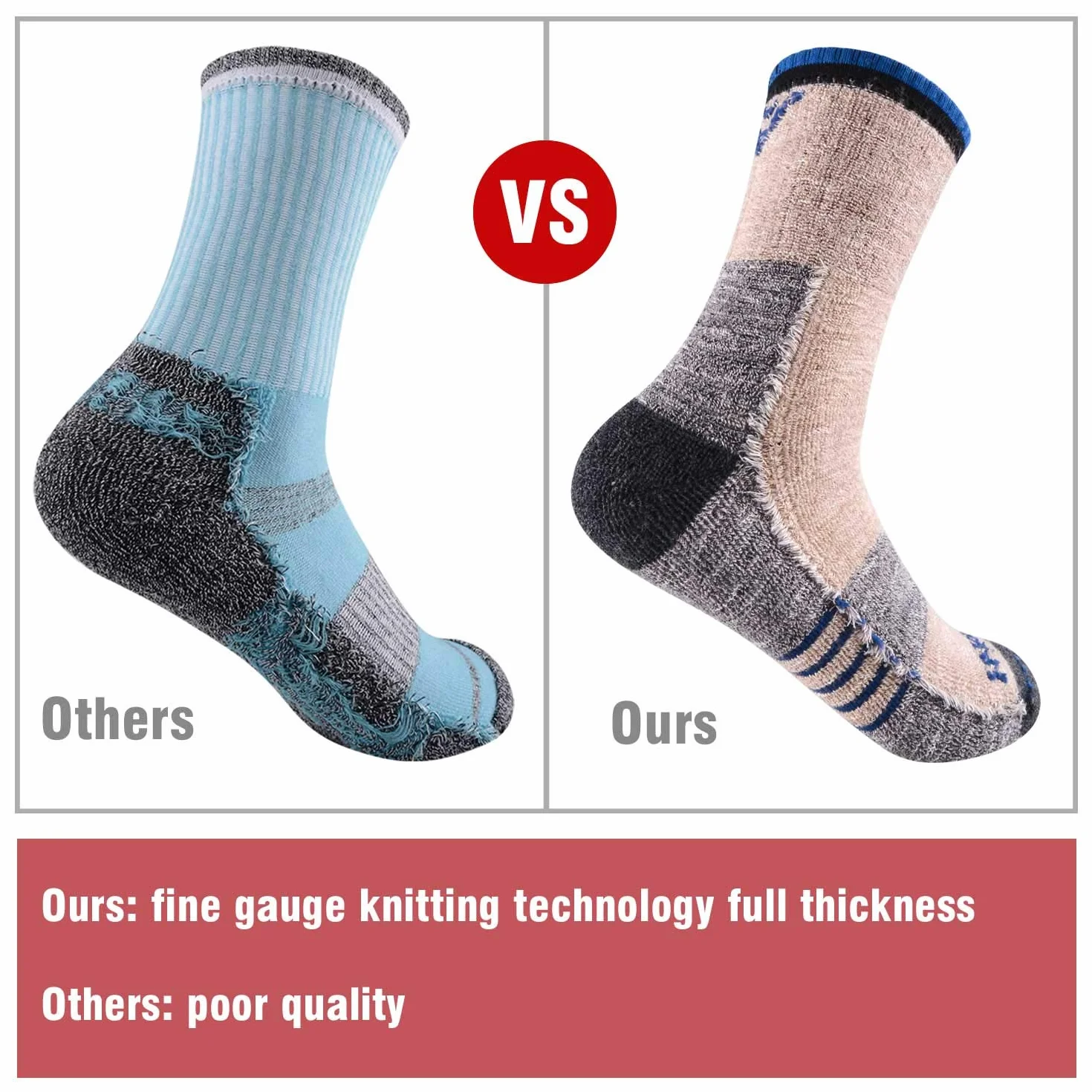 FEIDEER Calcetines de senderismo para hombre, multipack de calcetines de recreación al aire libre