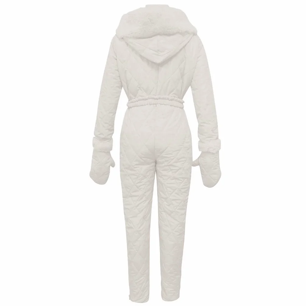 Traje de esquí para mujer mono nieve capucha resistente al agua talla única