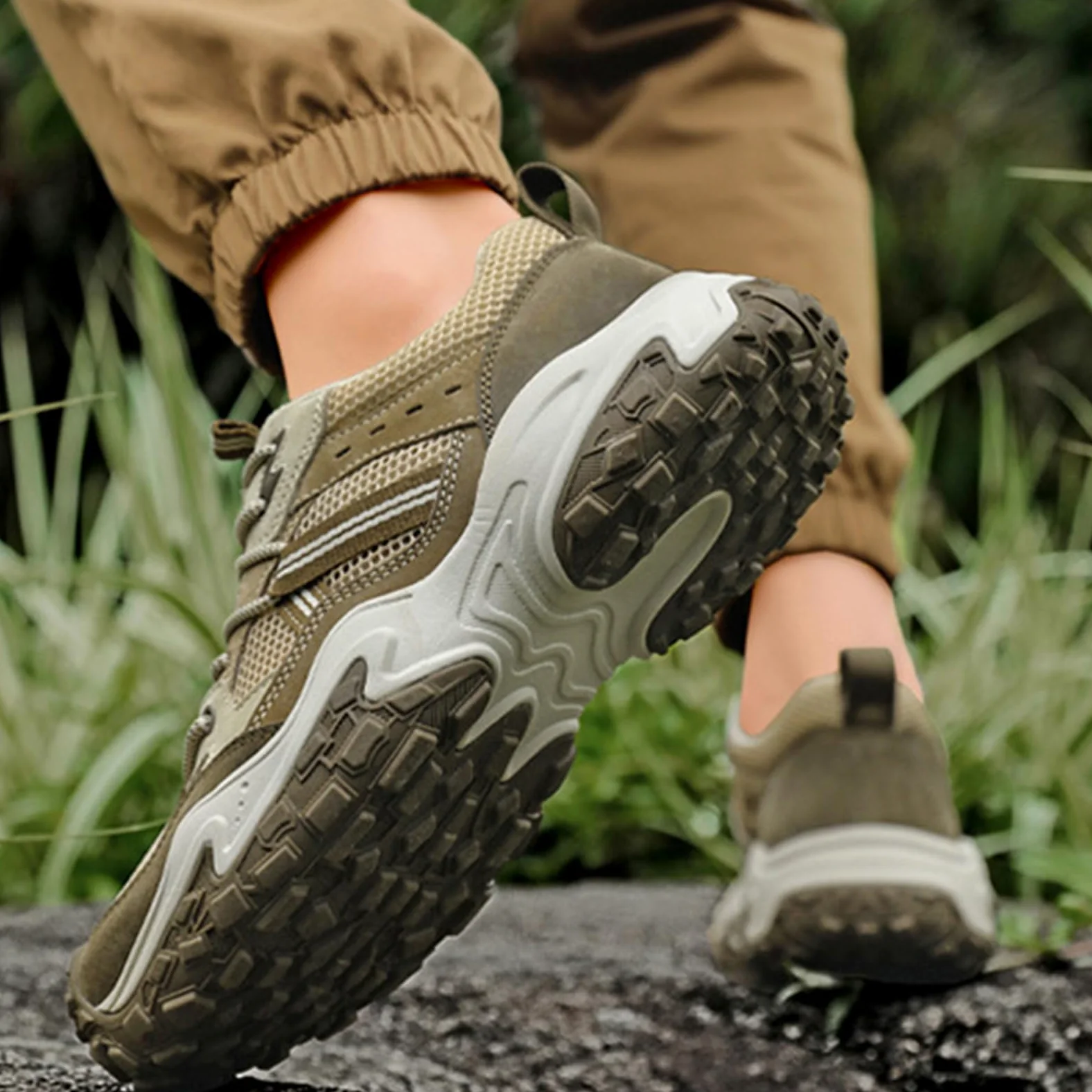Hombre Zapatos de Senderismo Ligeras Zapatillas de Trekking Antideslizante Impermeables Trail Running Camping Deportivas