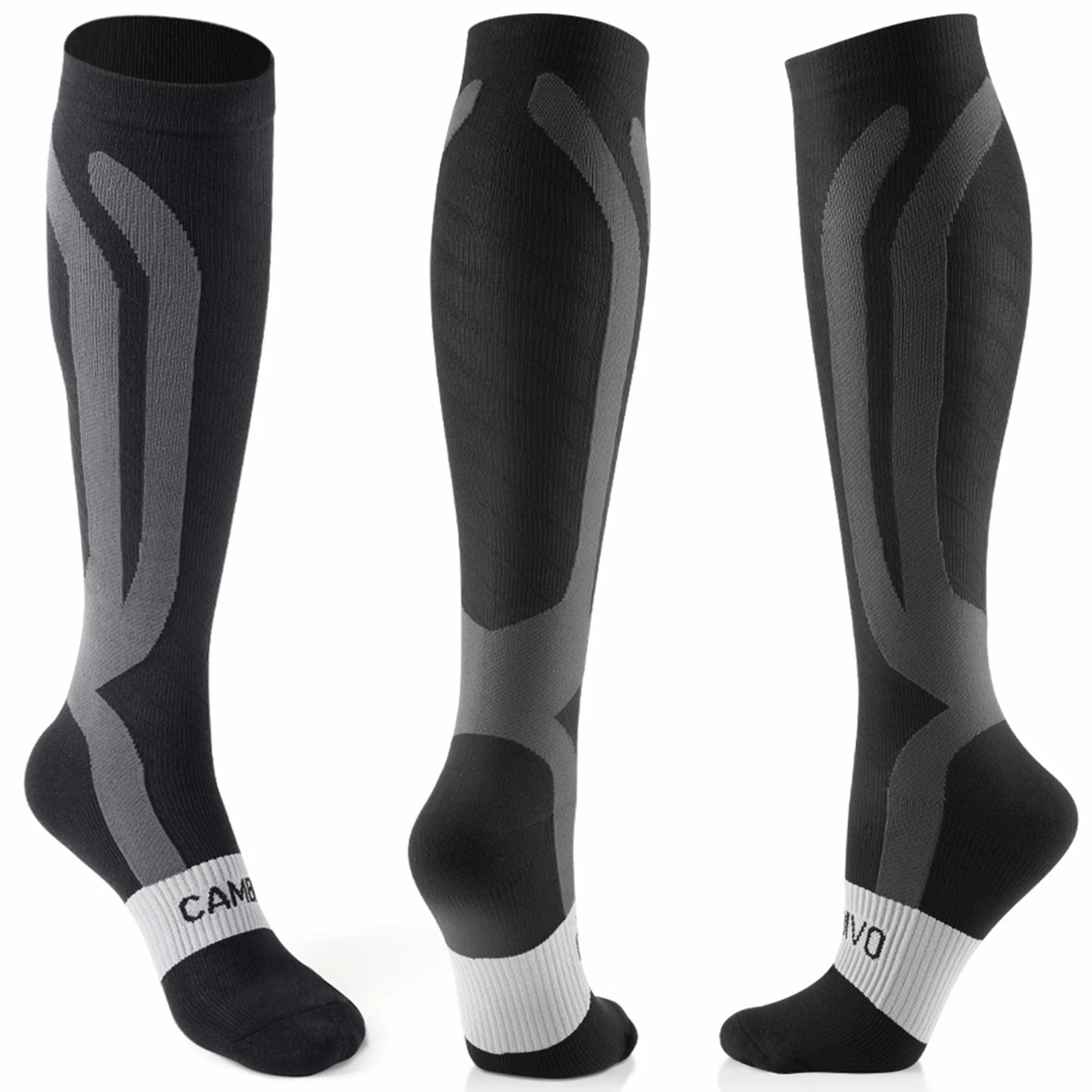 CAMBIVO Medias de Compresion 3 Pares Calcetines Compresion para Running Ciclismo Futbol