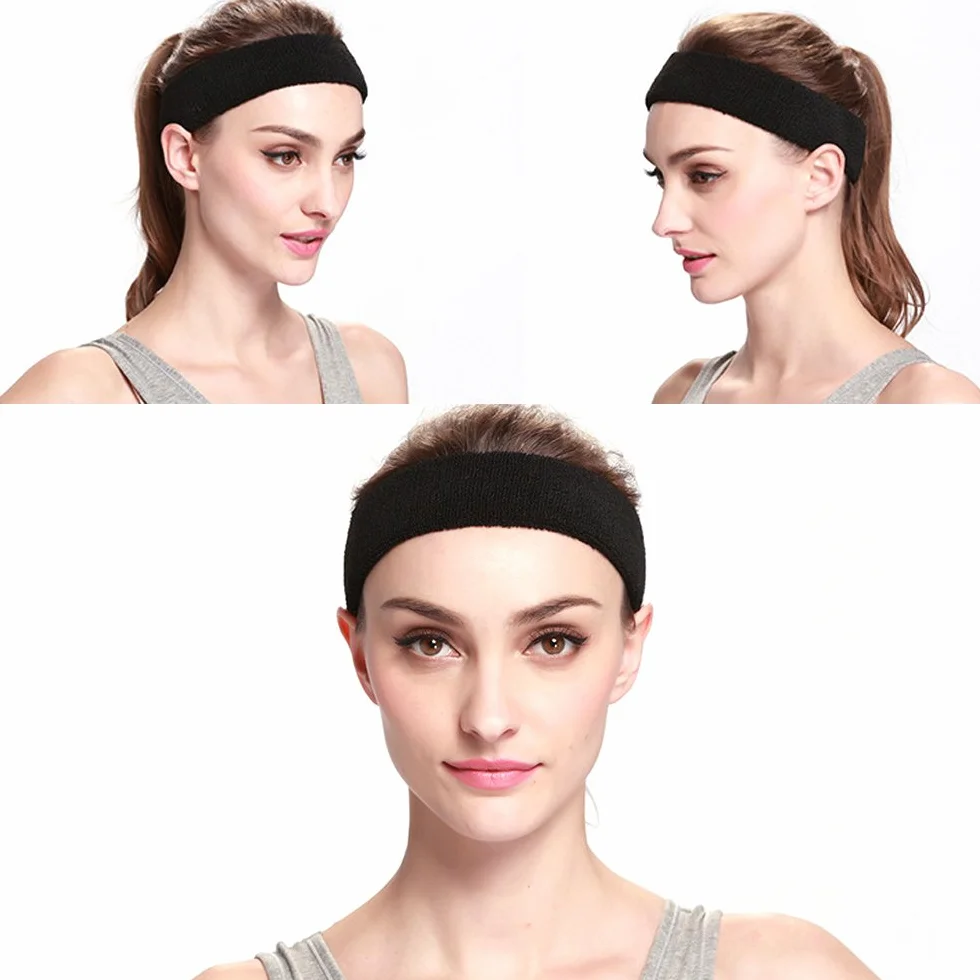 Linwnil 6Pcs Headband Sports Moisture Wicking Cotton Terry Cloth Sweatband for Tennis Basketball Running Gym