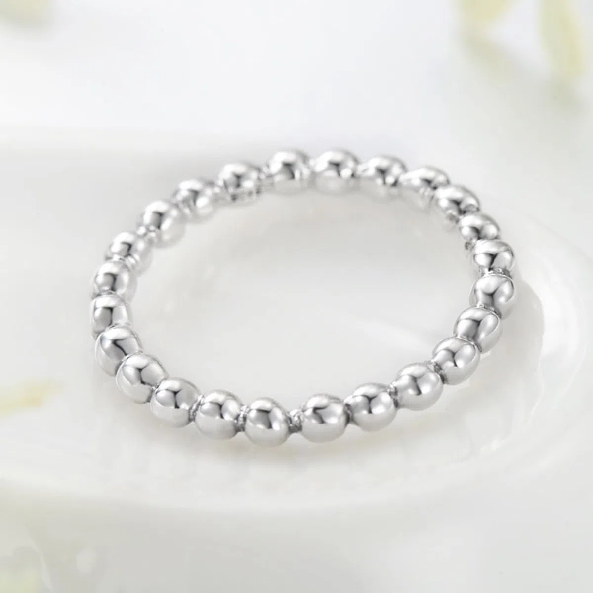 Anillos de compromiso de oro blanco de 9 K/14 K, 2,7 mm, perlas para mujer