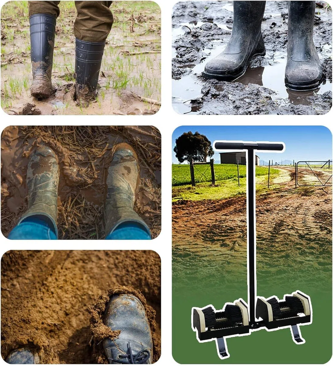 Cepillo Raspador de Botas JardíN de Alta Resistencia, Limpiador de Botas de Exterior, con Mango de Agarre, Limpia el Barro Botas de Lluvia, Botas de ConstruccióN y Calzado Ecuestre