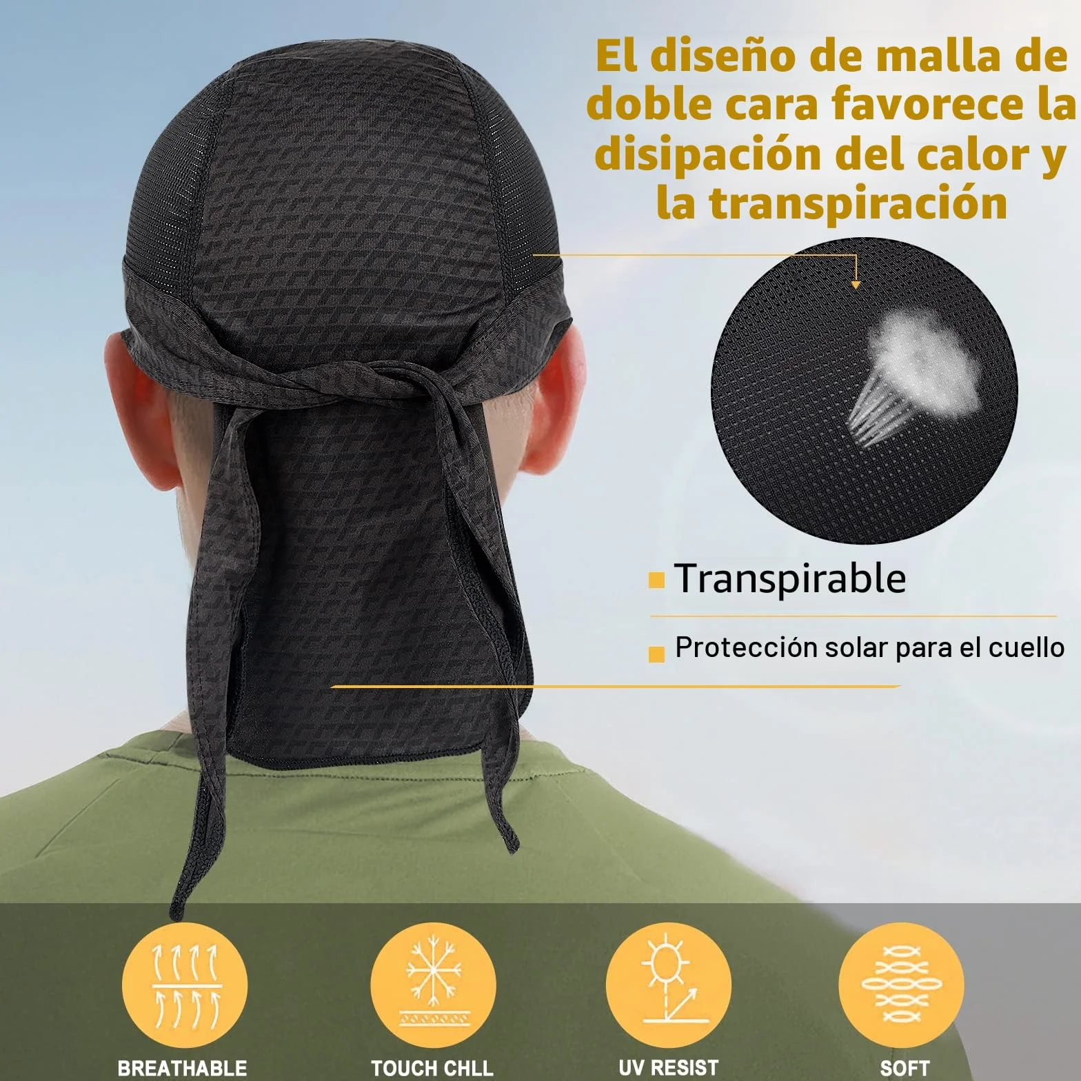 HASAGEI Bandana para Hombre y Mujer, Pañuelo para la Cabeza, Gorra para Motero Bicicleta