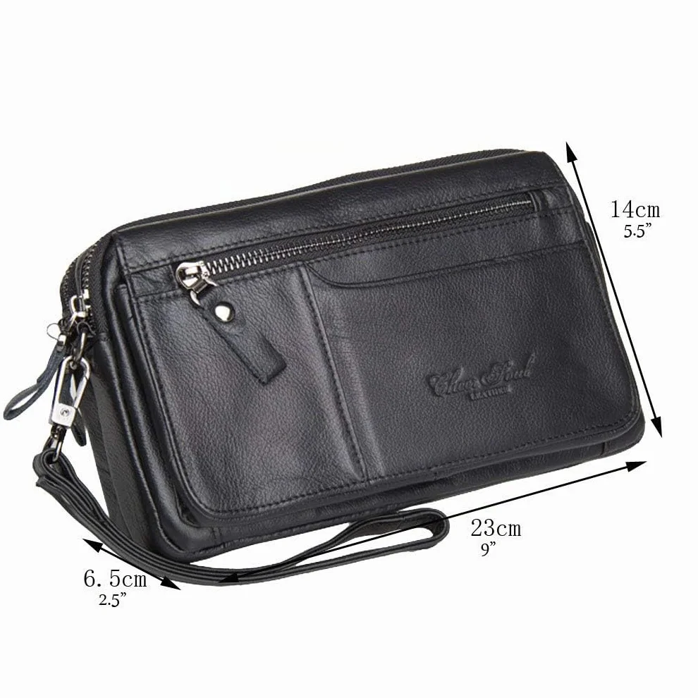 Embrague Monedero Monedero Con Correa De Muñeca Soporte de Teléfono para Hombre Bolso de Muñeca Bolso de Muñeca Negocio de Negocios Compartimientos Múltiples Bolso iPhone X/8/8 Plus