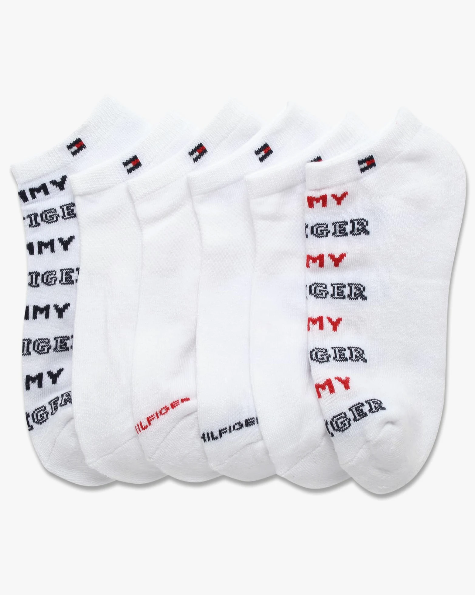 Tommy Hilfiger Calcetines deportivos invisibles para mujer, paquete de 6 calcetines de rendimiento acolchados suaves de corte bajo para mujer (talla 4-10)