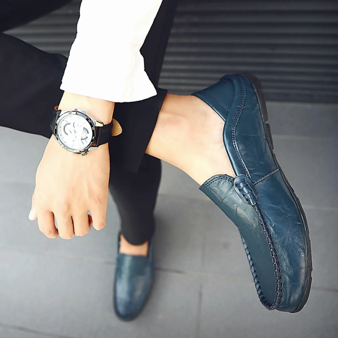 Mocasines de Hombre Mocasines Zapatos Hechos a Mano de Cuero Slip On Driving Business Shoes