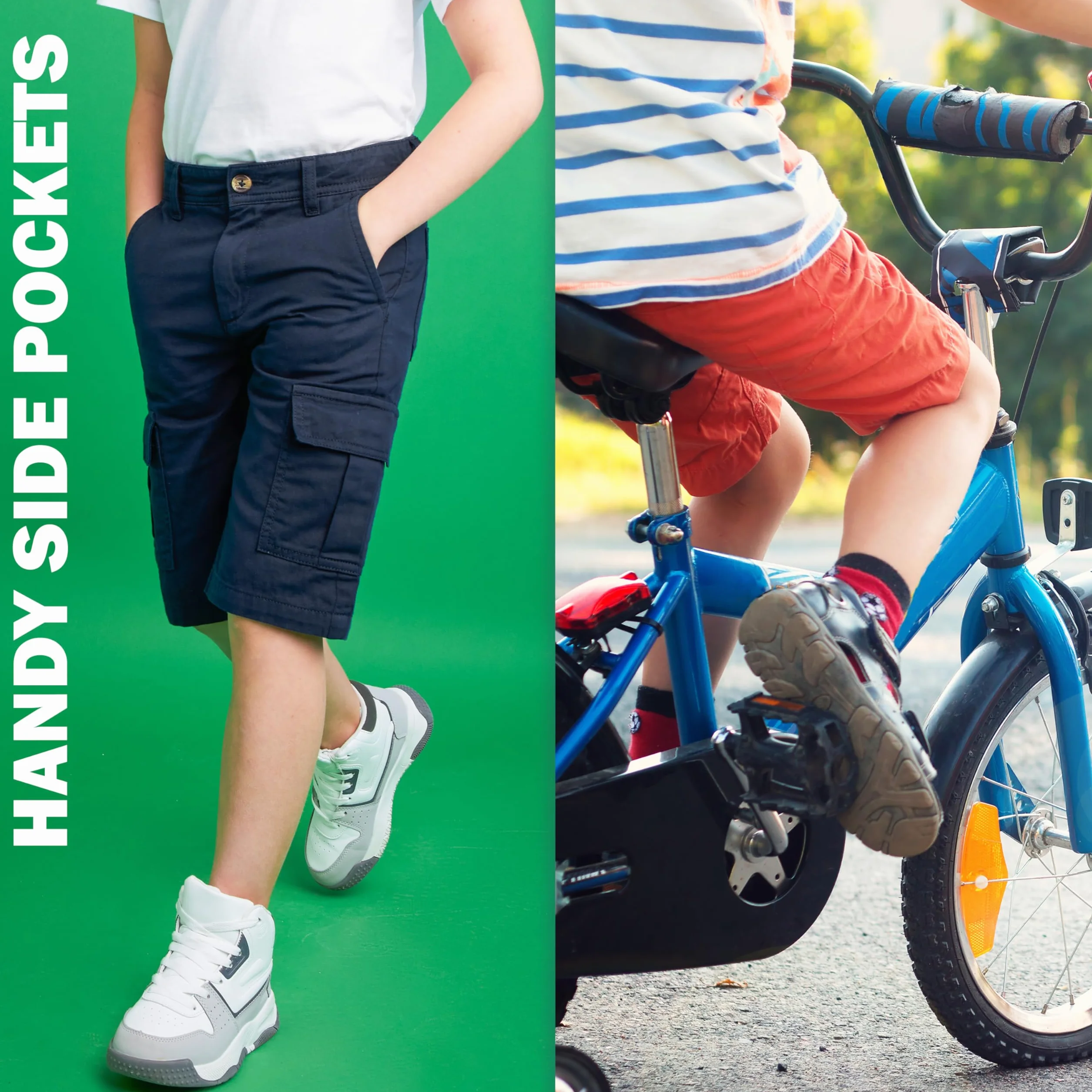 CityComfort Pantalón Corto de Carga con Bolsillos para Niño