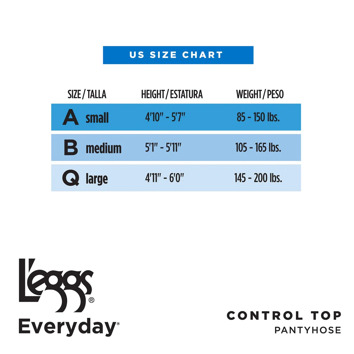 L'eggs Everyday Control Top Sheer Toe Pantyhose Pantimedias (Pack de 6) para Mujer