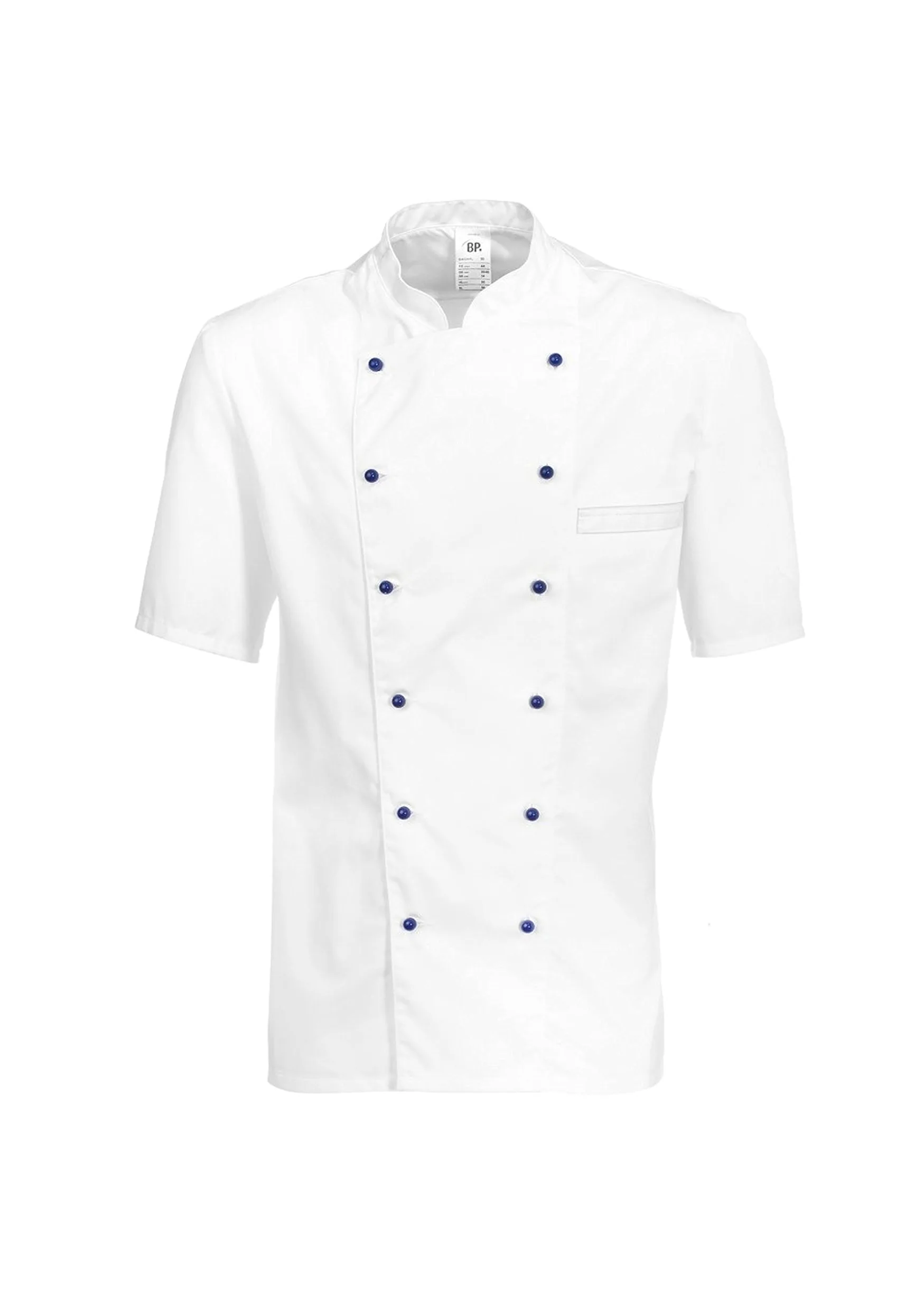 BP Gourmet 1546-400-21 - Chaqueta de cocinero (manga 1/2, manga 1/2, 65% poliéster, 35% algodón, ajuste normal, talla: 64), color blanco