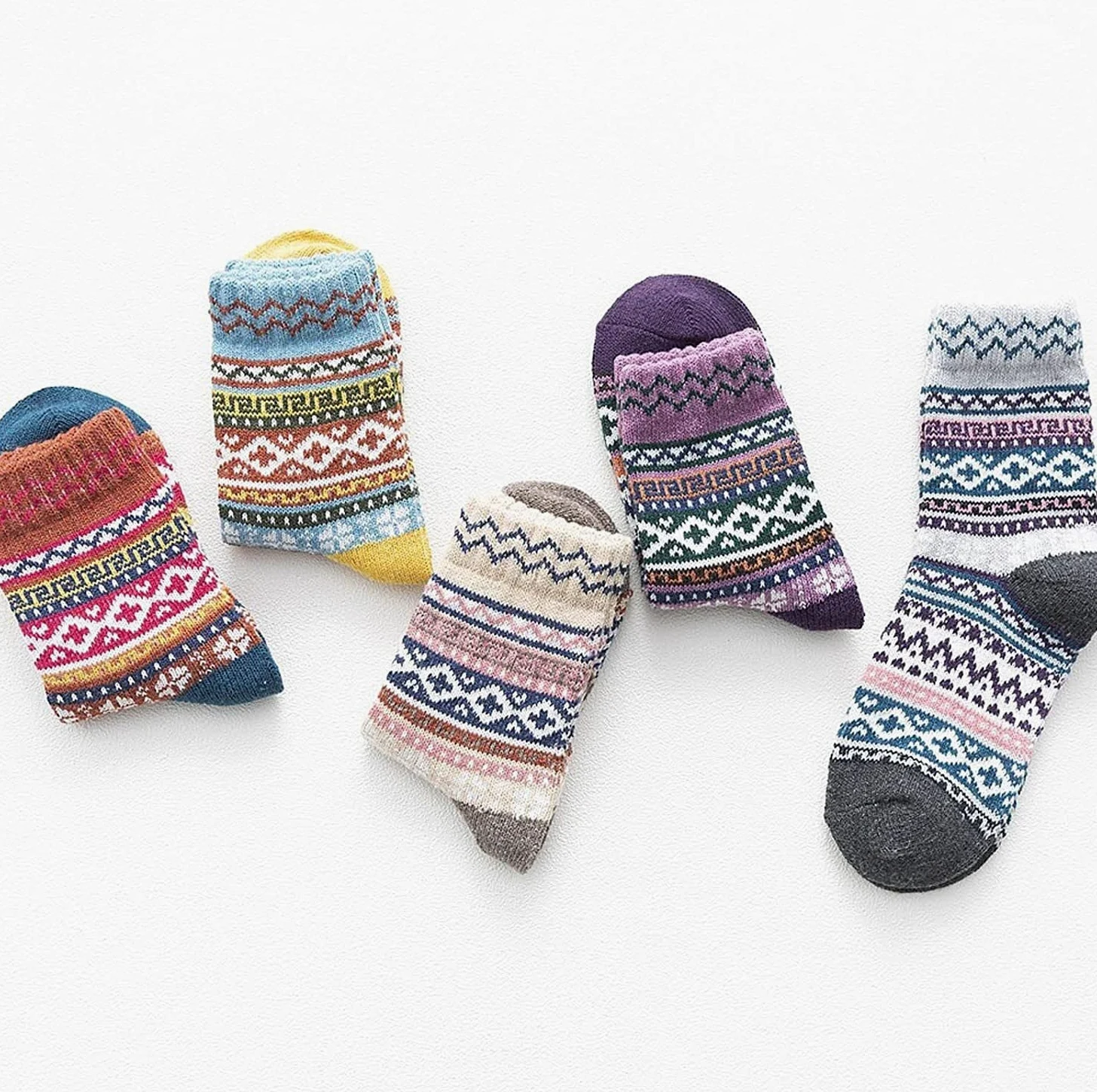 Calcetines Termicos 5 Pares De Calcetines De Invierno Cálidos Y Acogedores Para Mujer, Calcetines Gruesos De Punto Para Mujer, Calcetines Invierno